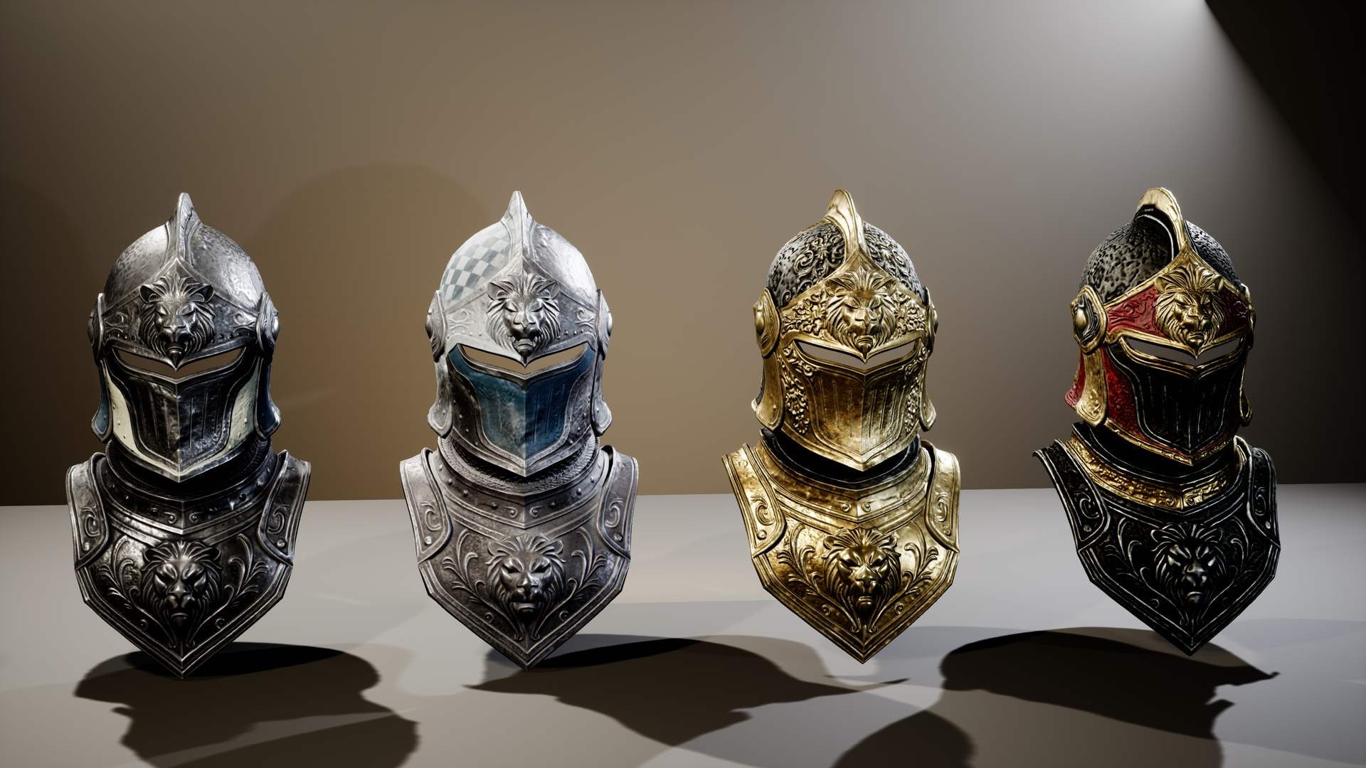 Medieval Fantasy Helmets Pack 3D Model