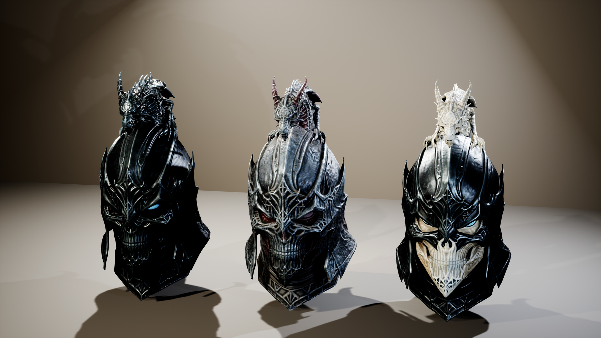 Medieval Fantasy Helmets Pack 3D Model
