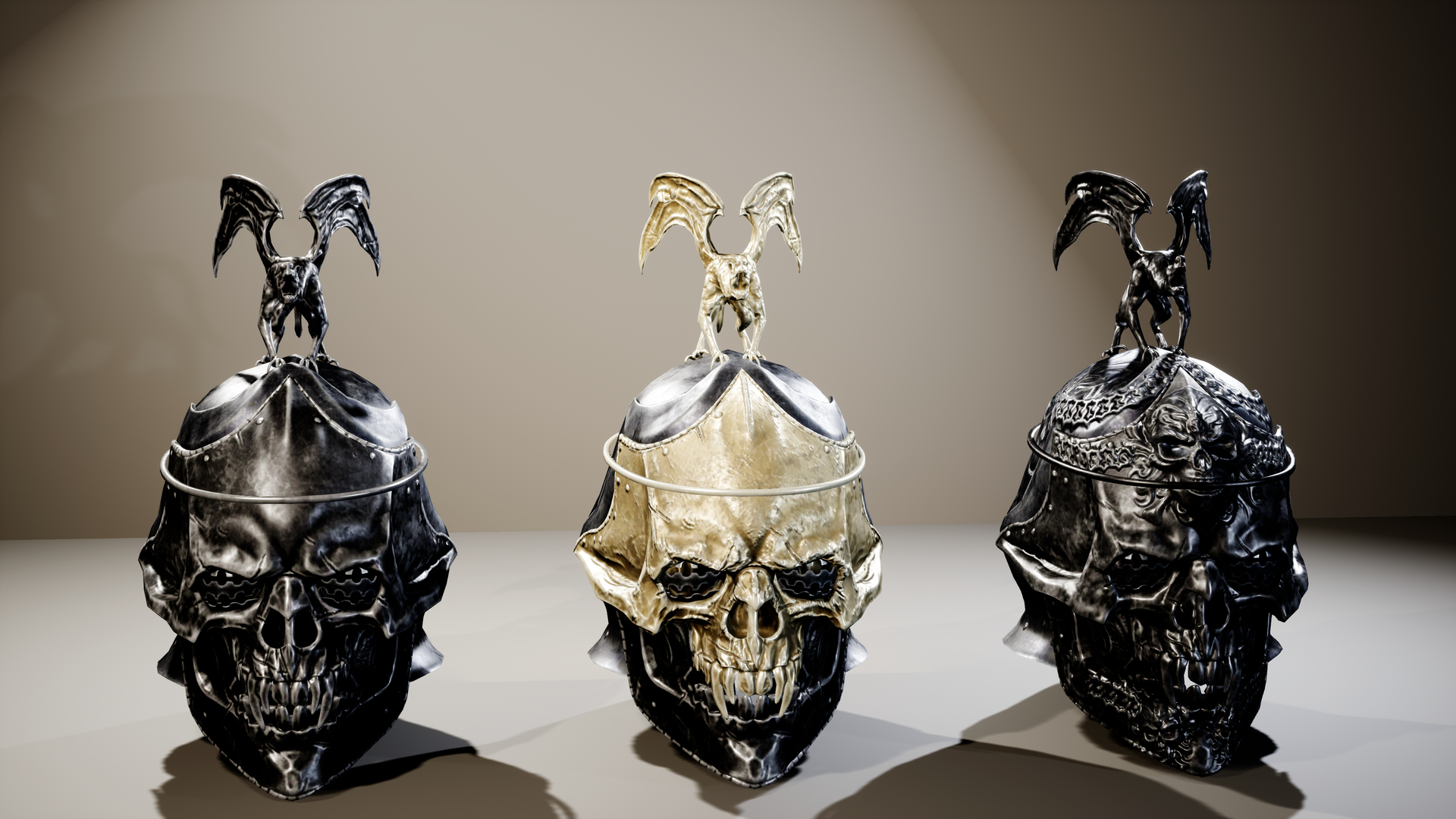 Medieval Fantasy Helmets Pack 3D Model