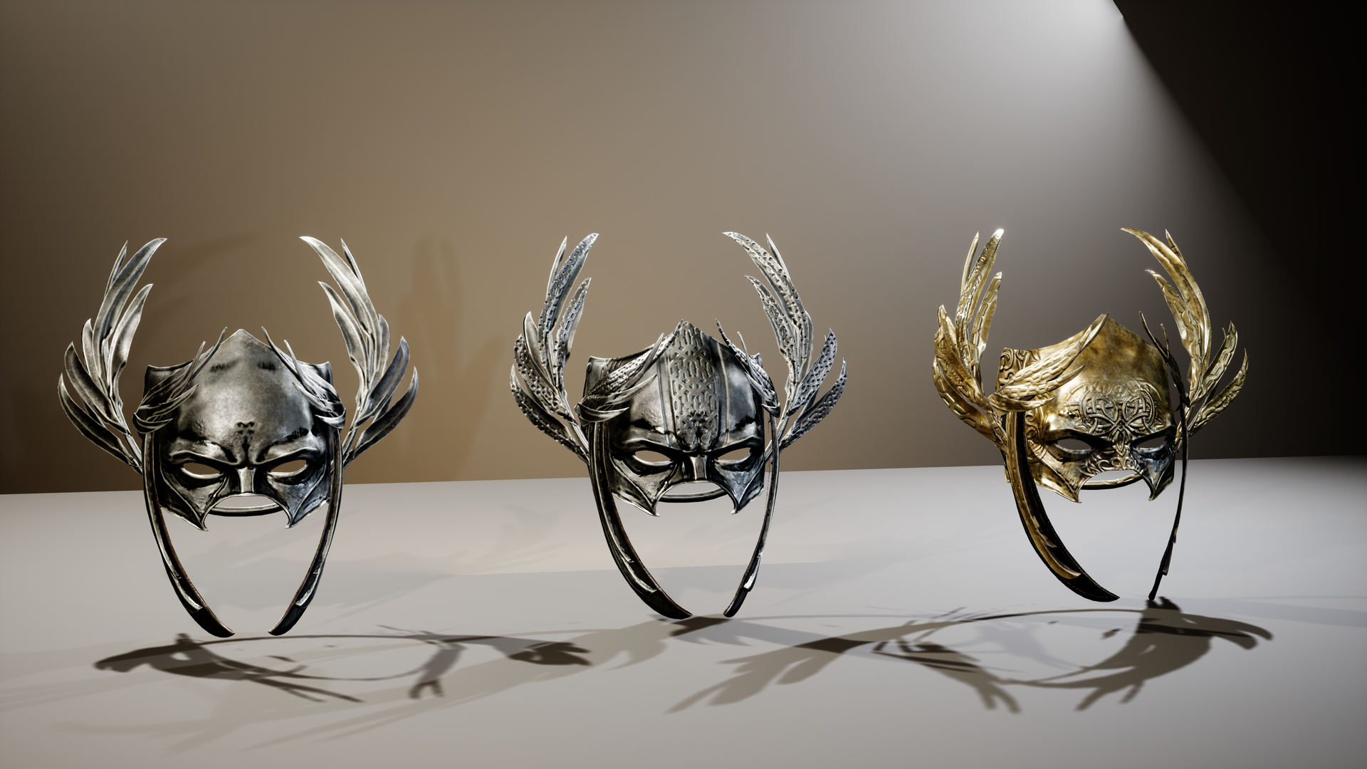 Medieval Fantasy Helmets Pack 3D Model