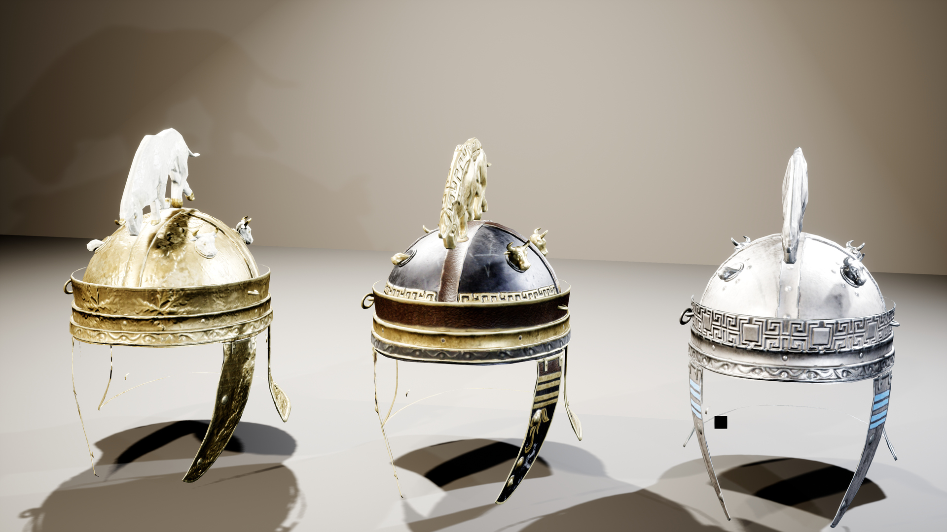 Medieval Fantasy Helmets Pack 3D Model