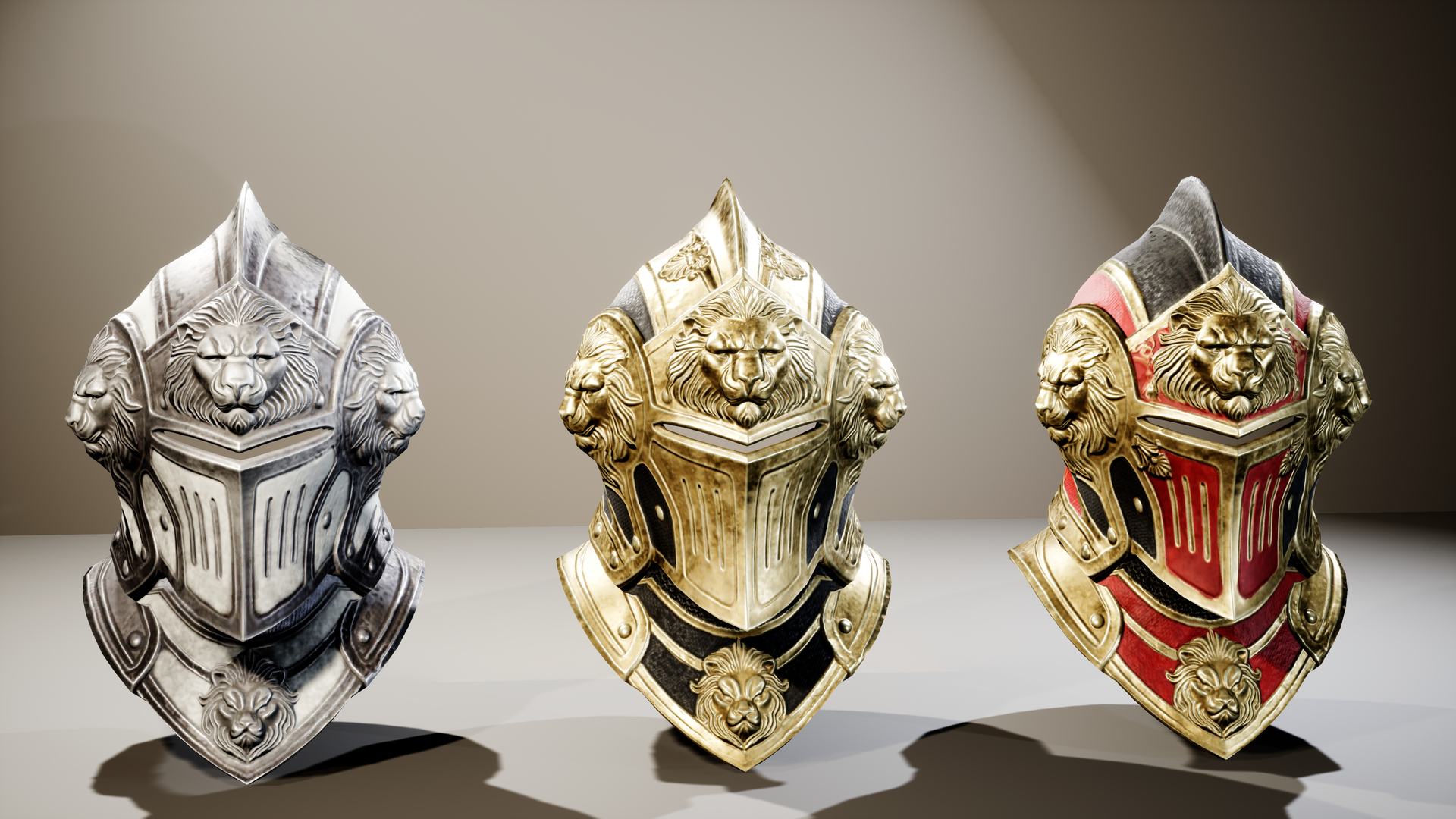 Medieval Fantasy Helmets Pack 3D Model