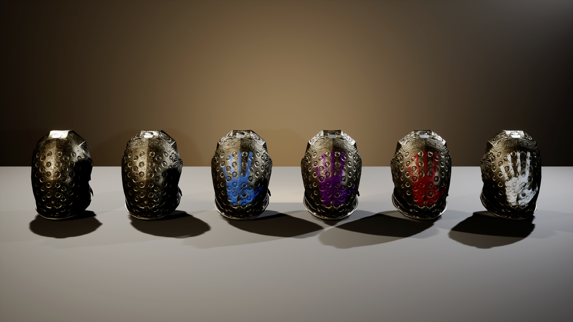 Medieval Fantasy Helmets Pack 3D Model