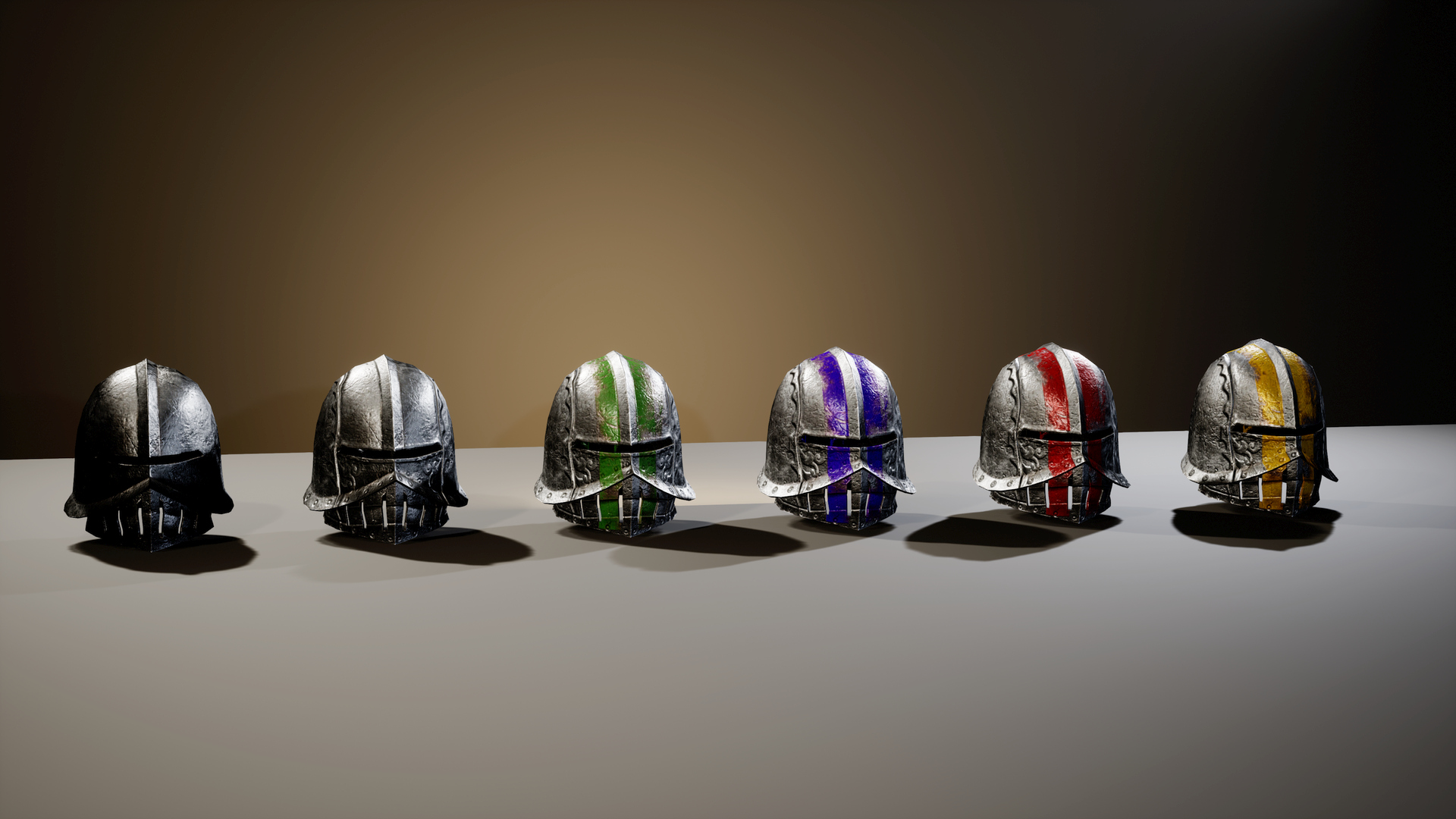 Medieval Fantasy Helmets Pack 3D Model