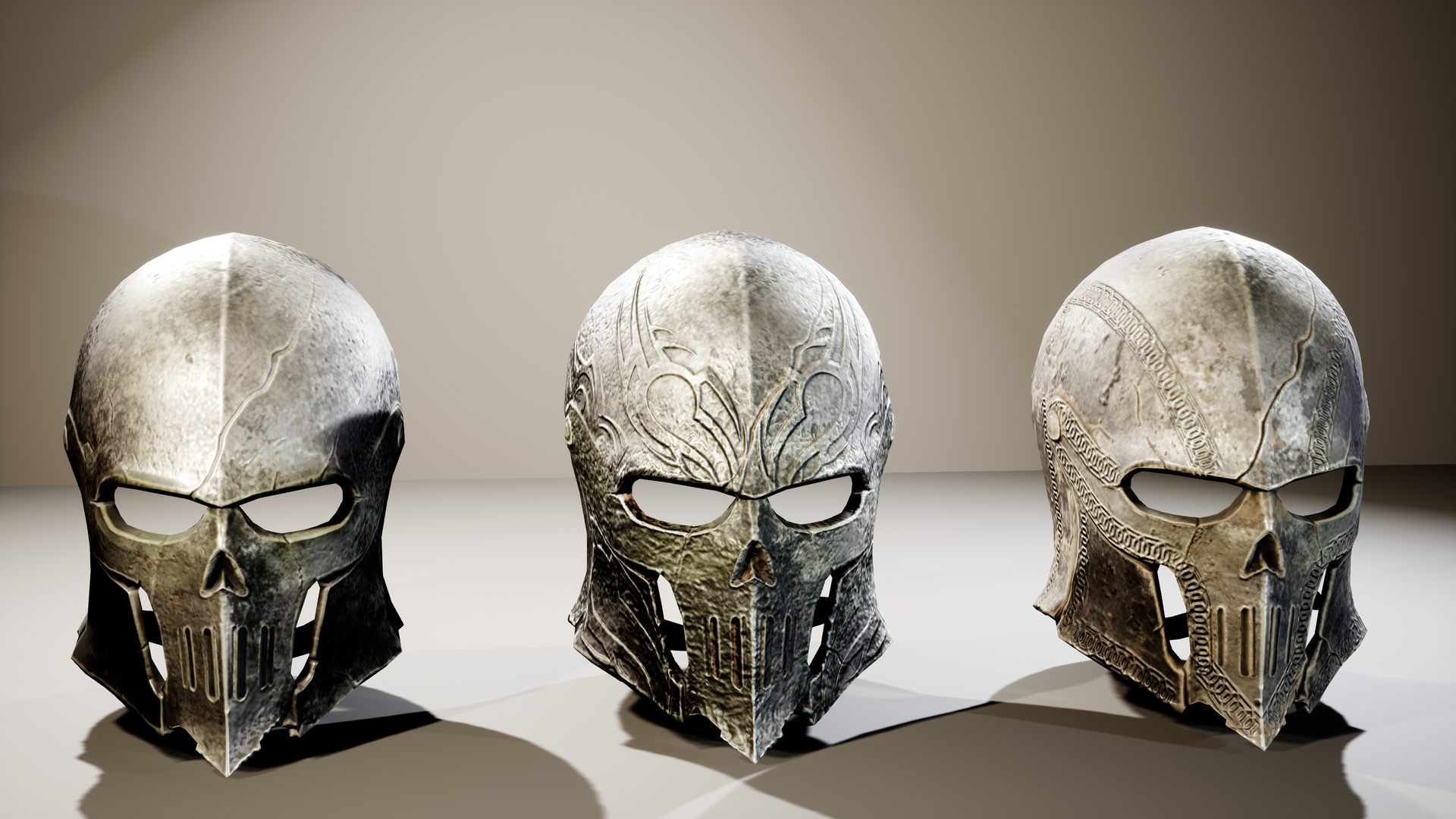 Medieval Fantasy Helmets Pack 3D Model