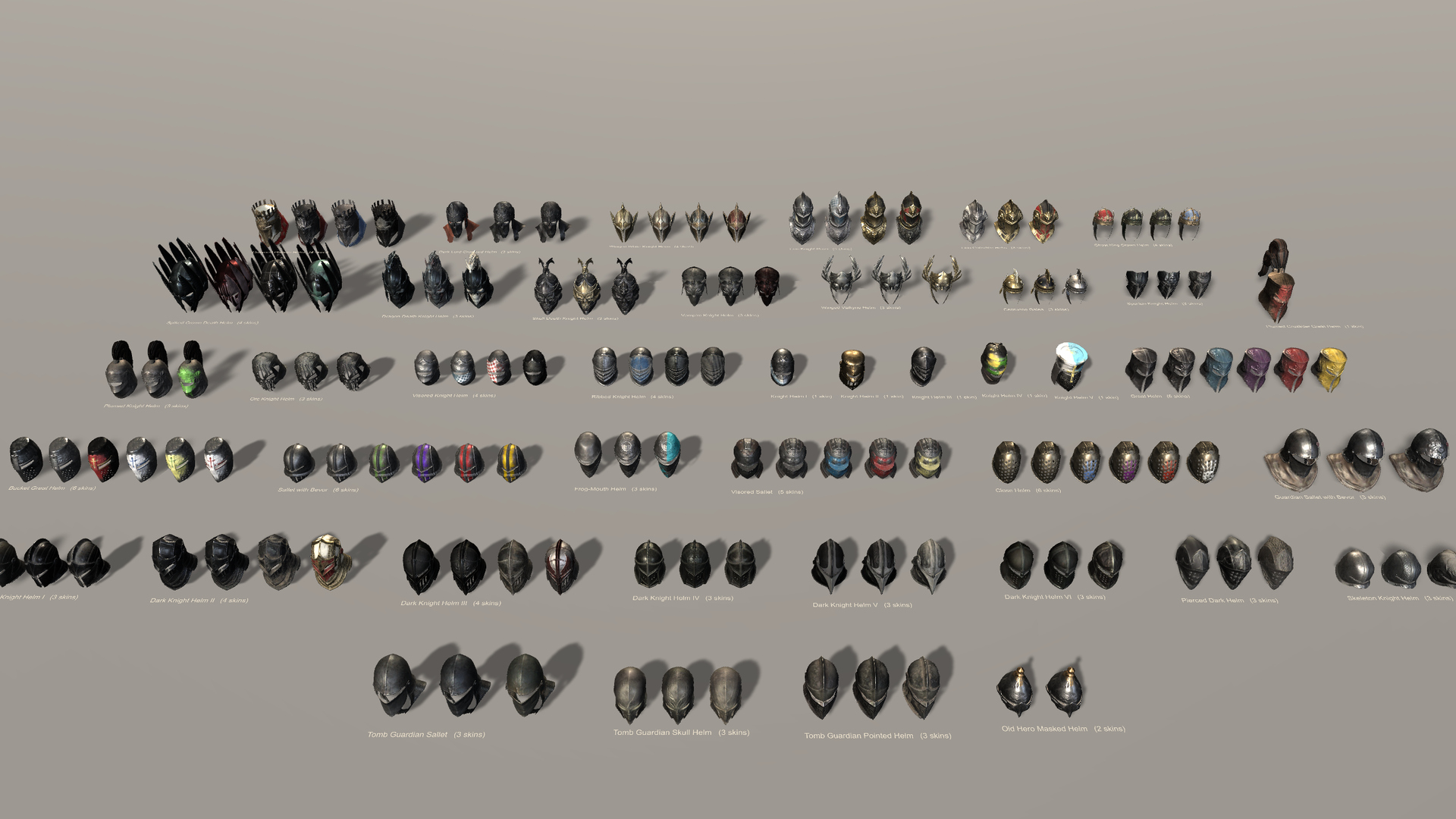 Medieval Fantasy Helmets Pack 3D Model