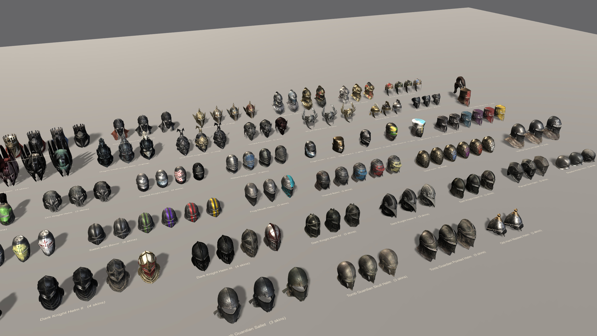 Medieval Fantasy Helmets Pack 3D Model