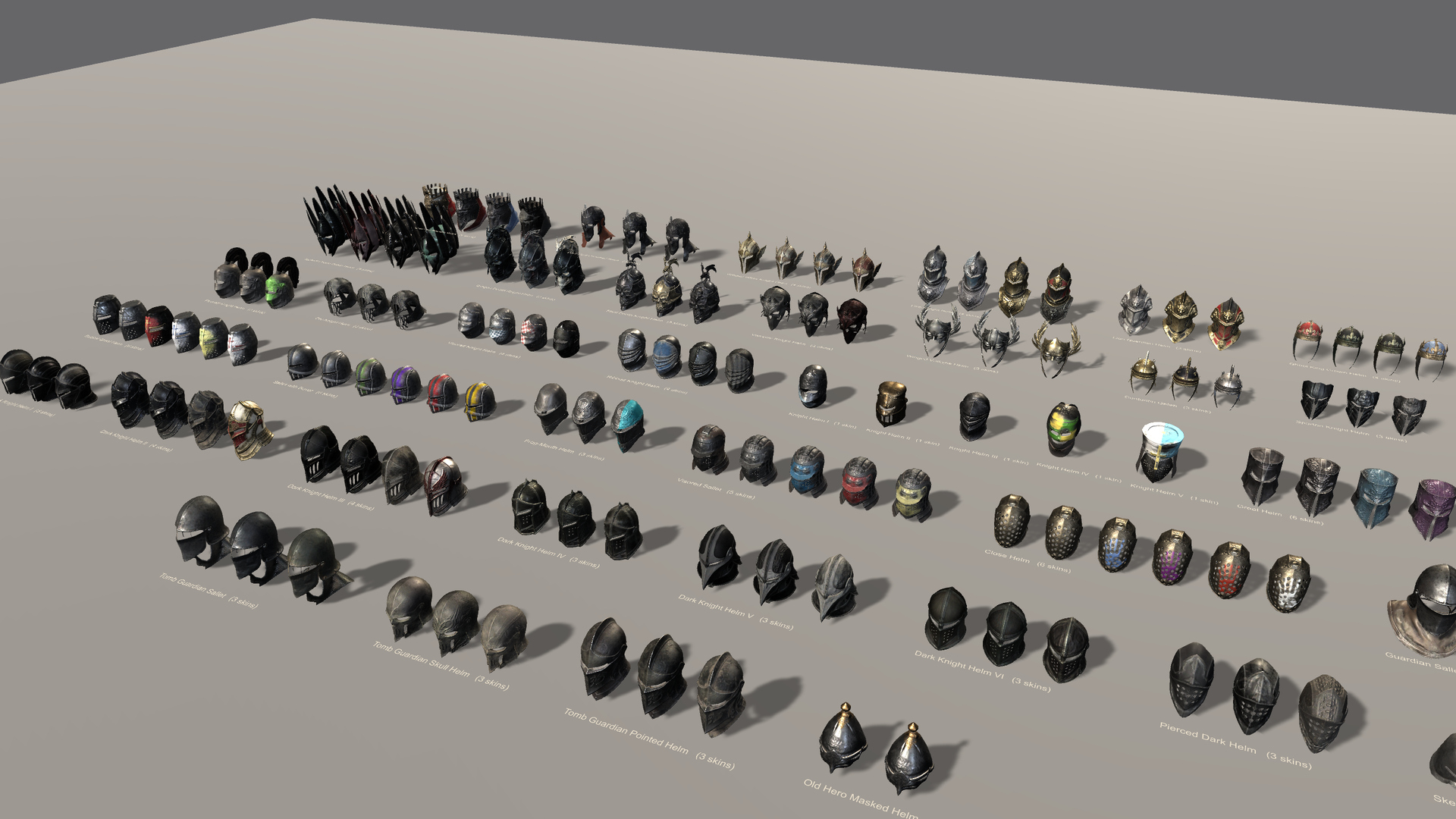 Medieval Fantasy Helmets Pack 3D Model