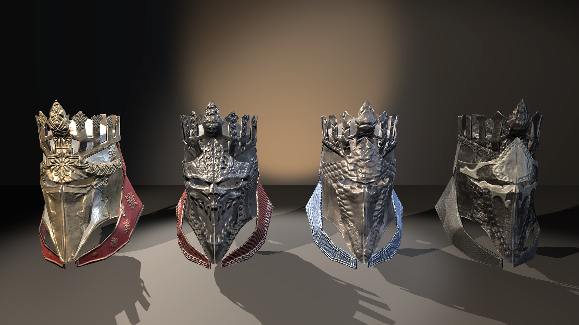 Medieval Fantasy Helmets Pack 3D Model