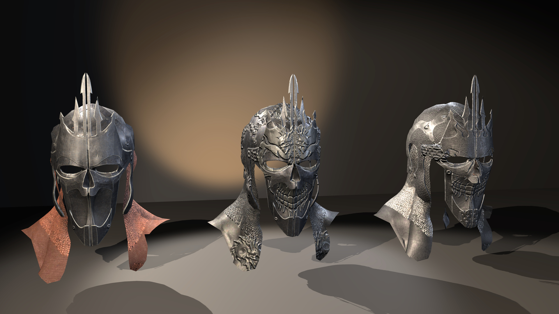 Medieval Fantasy Helmets Pack 3D Model