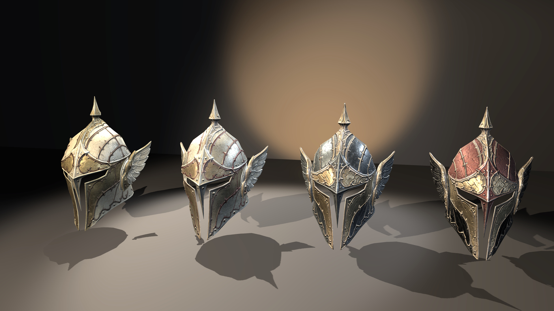 Medieval Fantasy Helmets Pack 3D Model