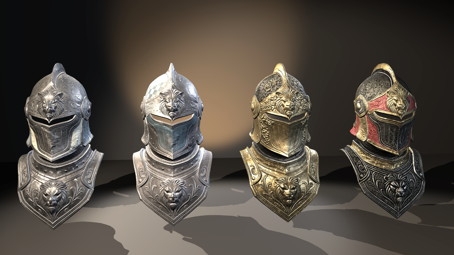 Medieval Fantasy Helmets Pack 3D Model