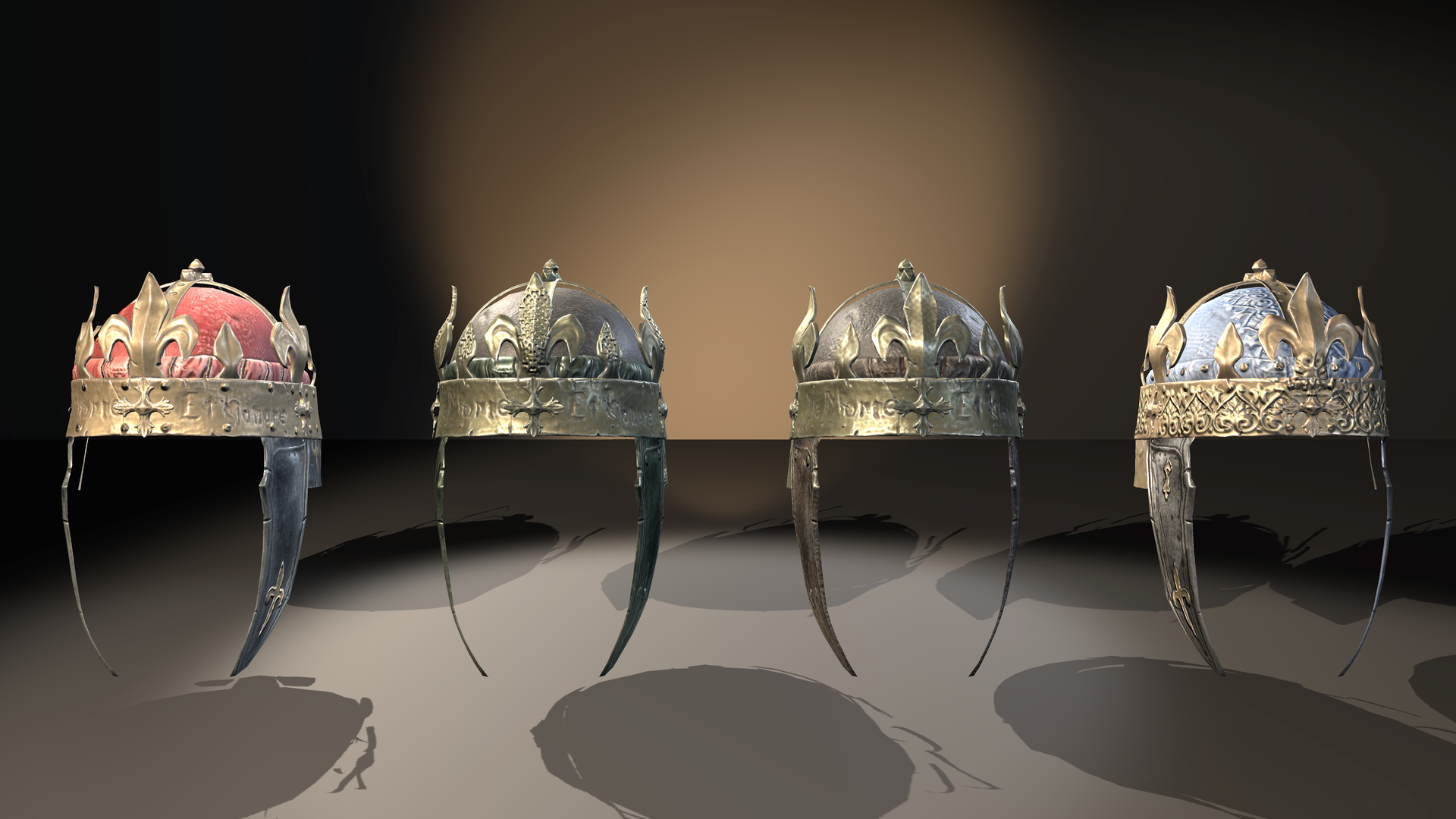 Medieval Fantasy Helmets Pack 3D Model