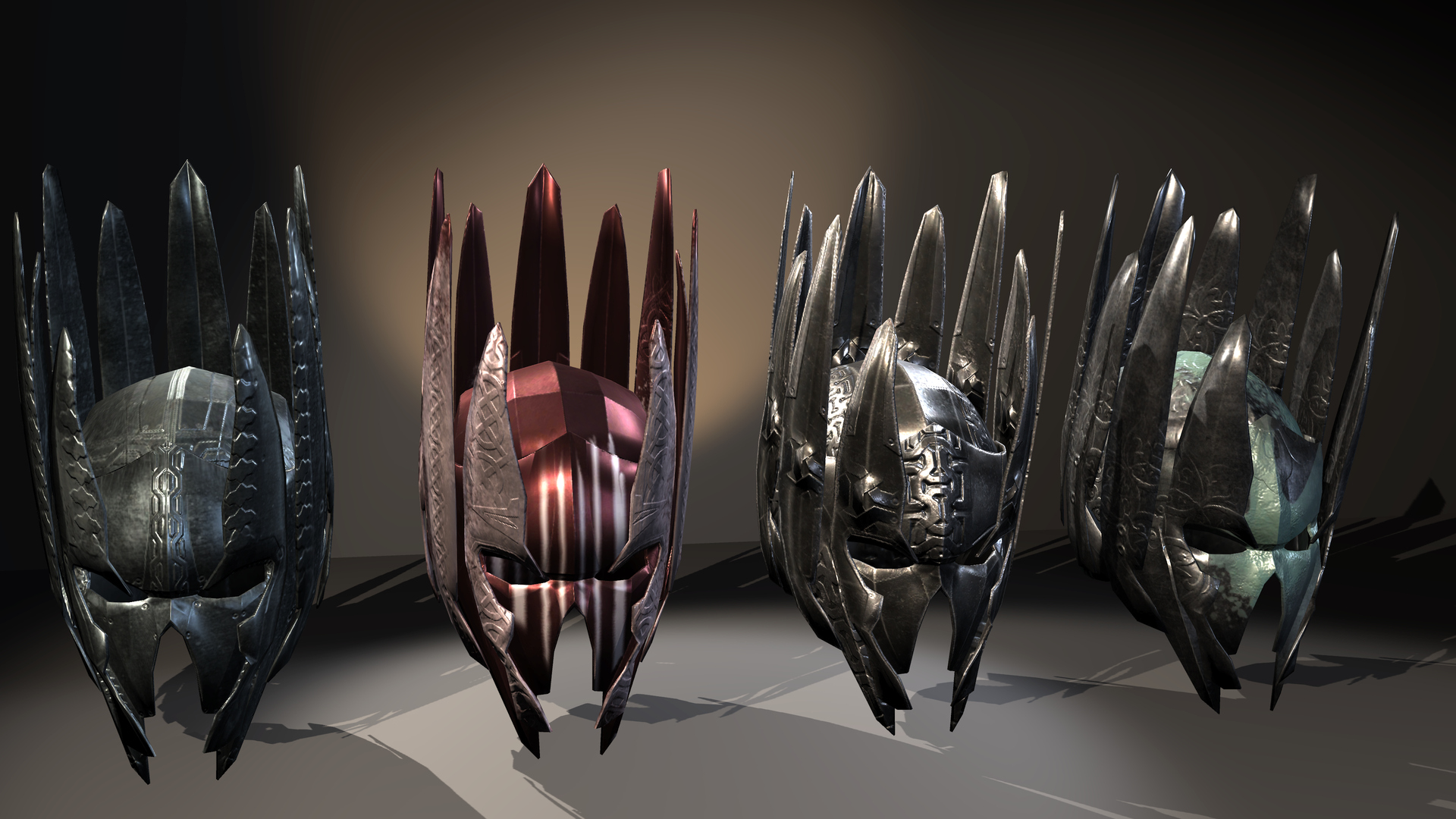 Medieval Fantasy Helmets Pack 3D Model
