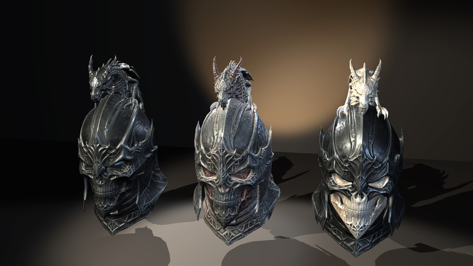 Medieval Fantasy Helmets Pack 3D Model