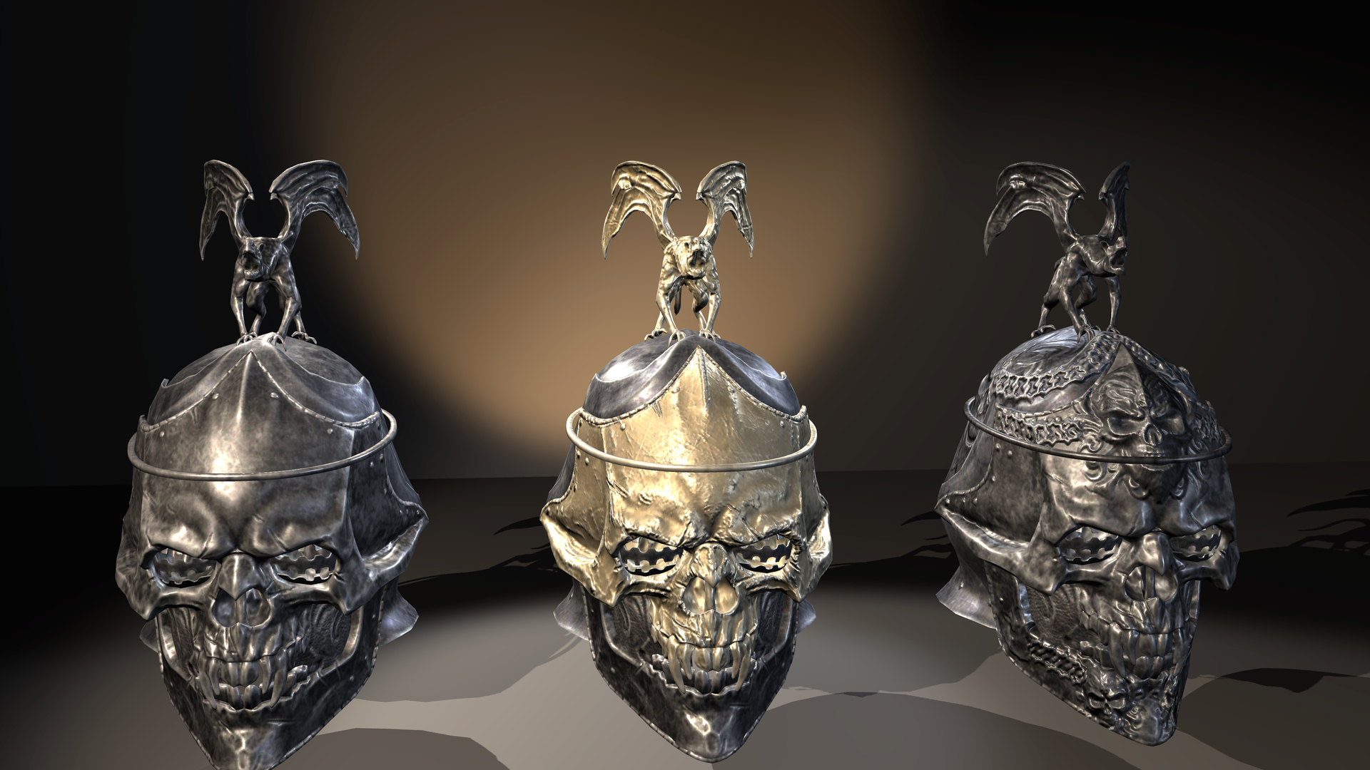 Medieval Fantasy Helmets Pack 3D Model
