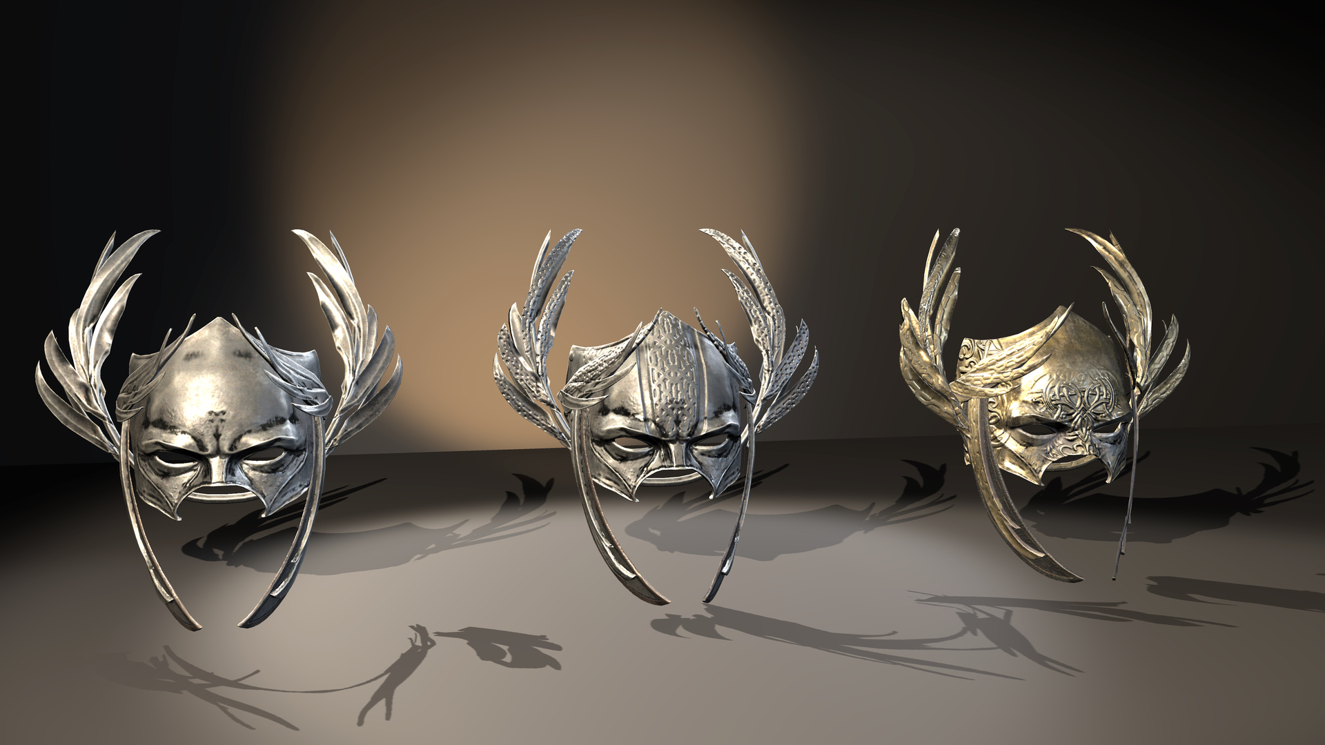 Medieval Fantasy Helmets Pack 3D Model