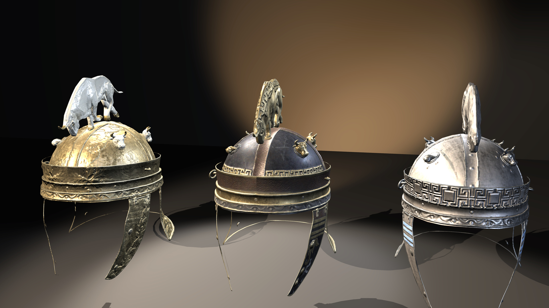 Medieval Fantasy Helmets Pack 3D Model