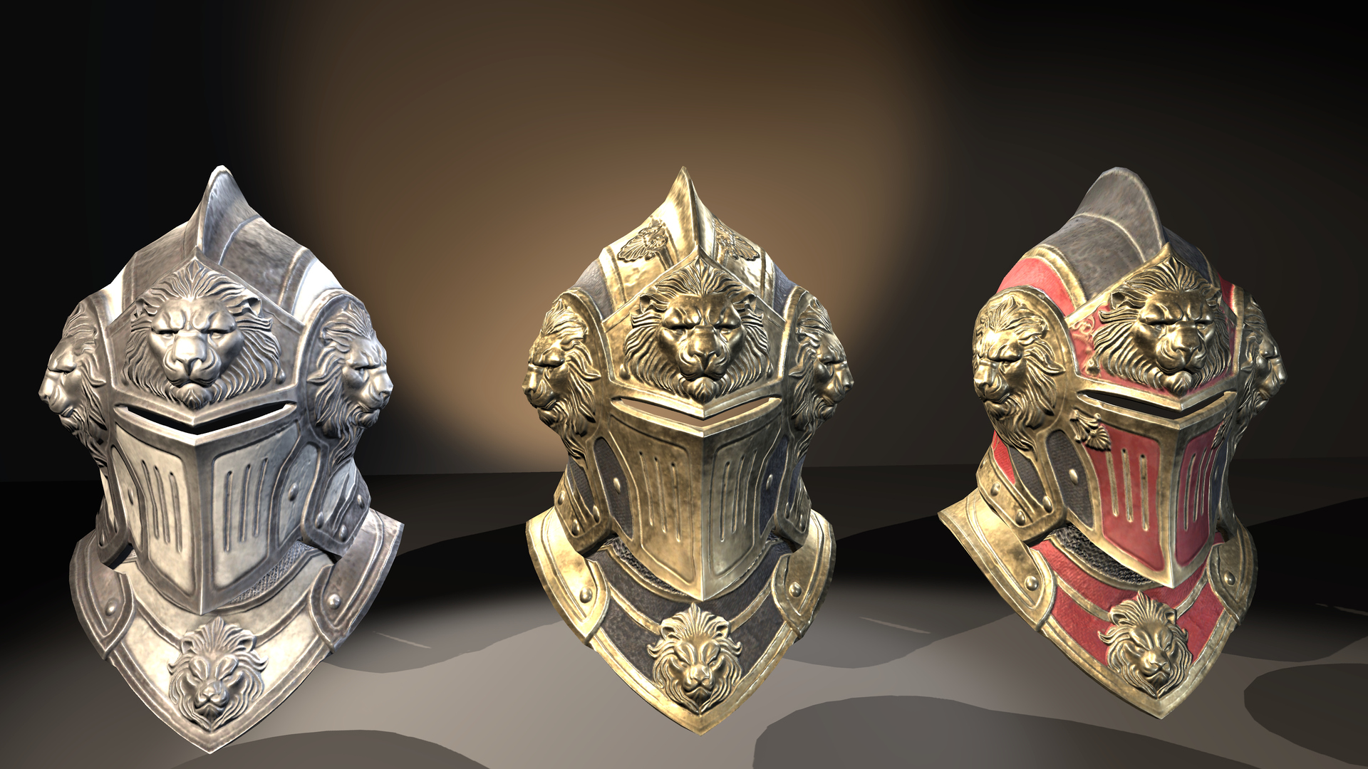 Medieval Fantasy Helmets Pack 3D Model