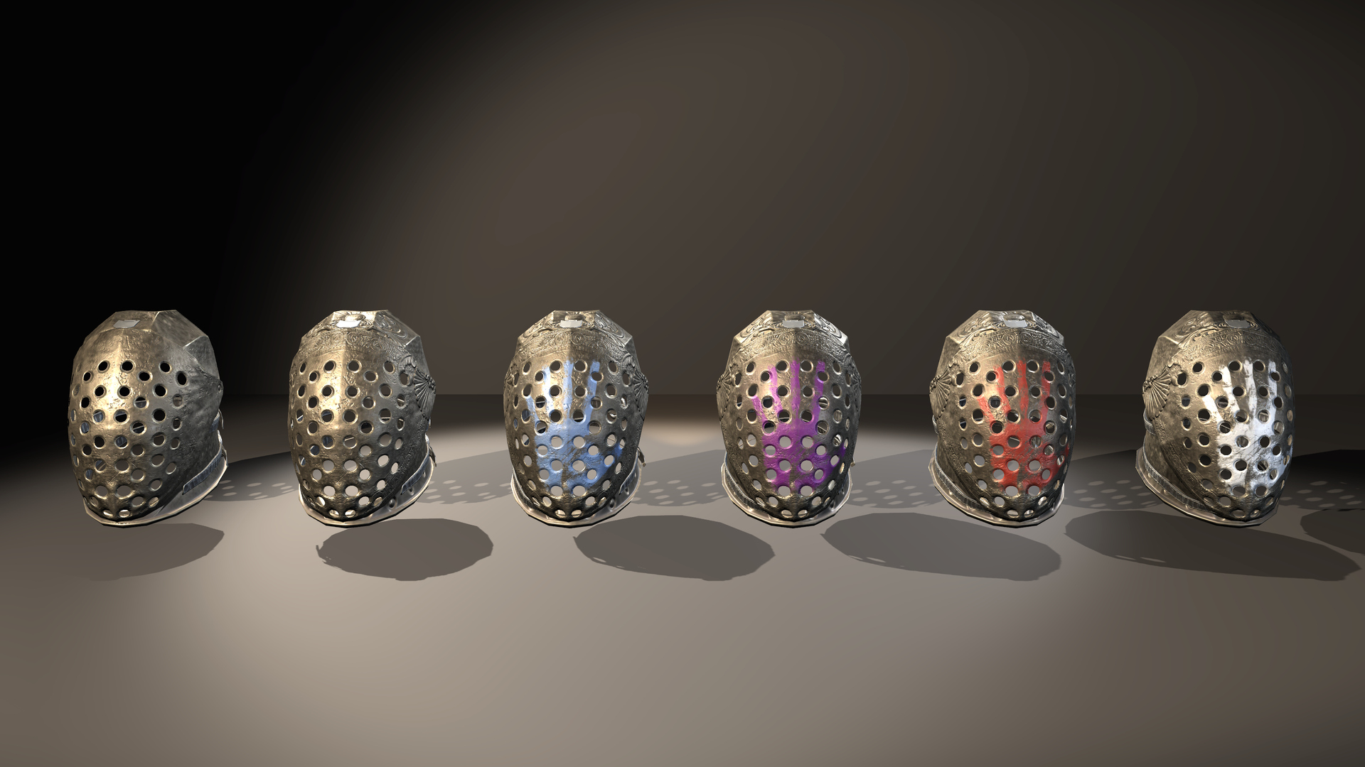 Medieval Fantasy Helmets Pack 3D Model