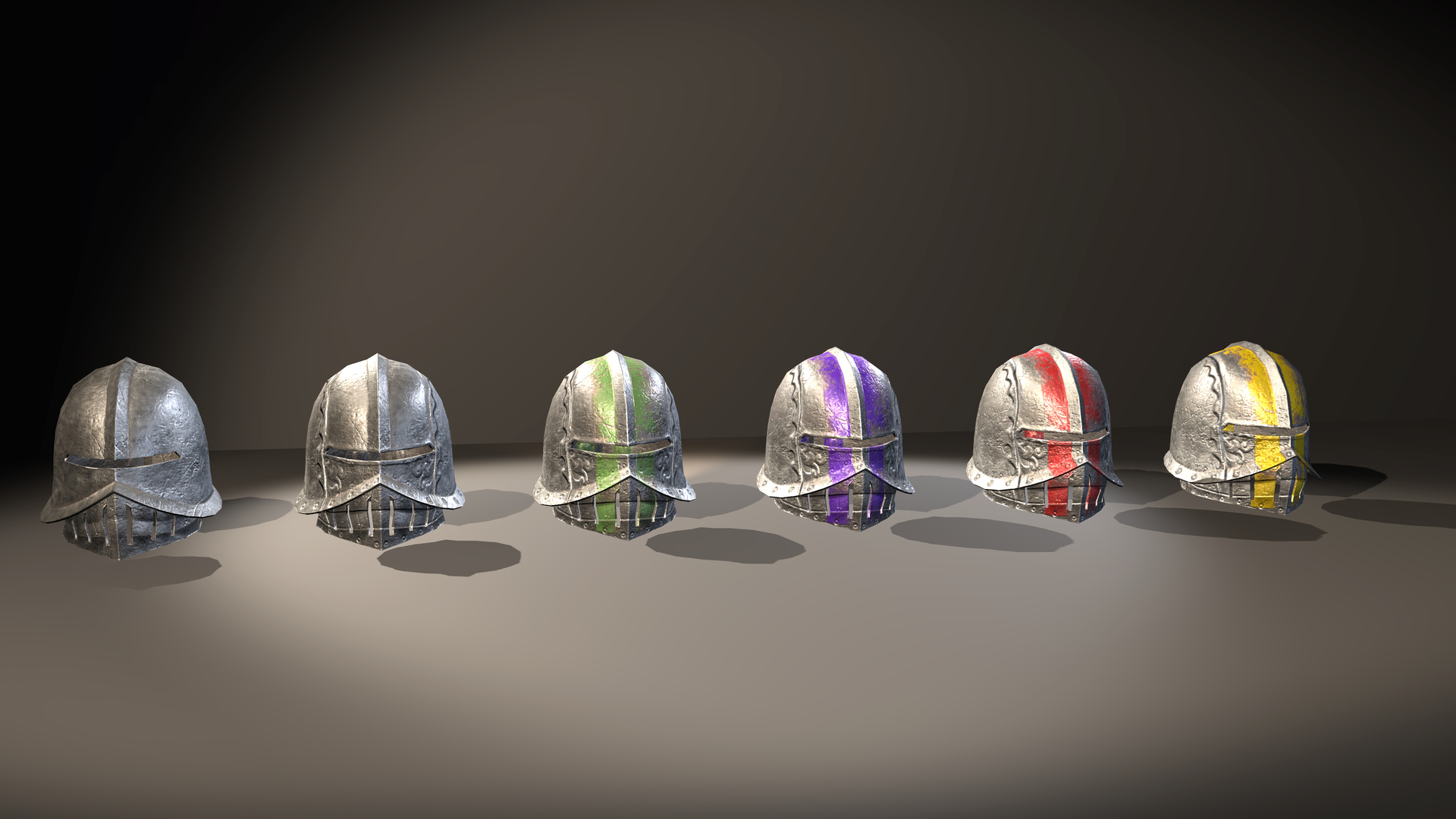 Medieval Fantasy Helmets Pack 3D Model