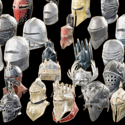 Medieval Fantasy Helmets Pack 3D Model