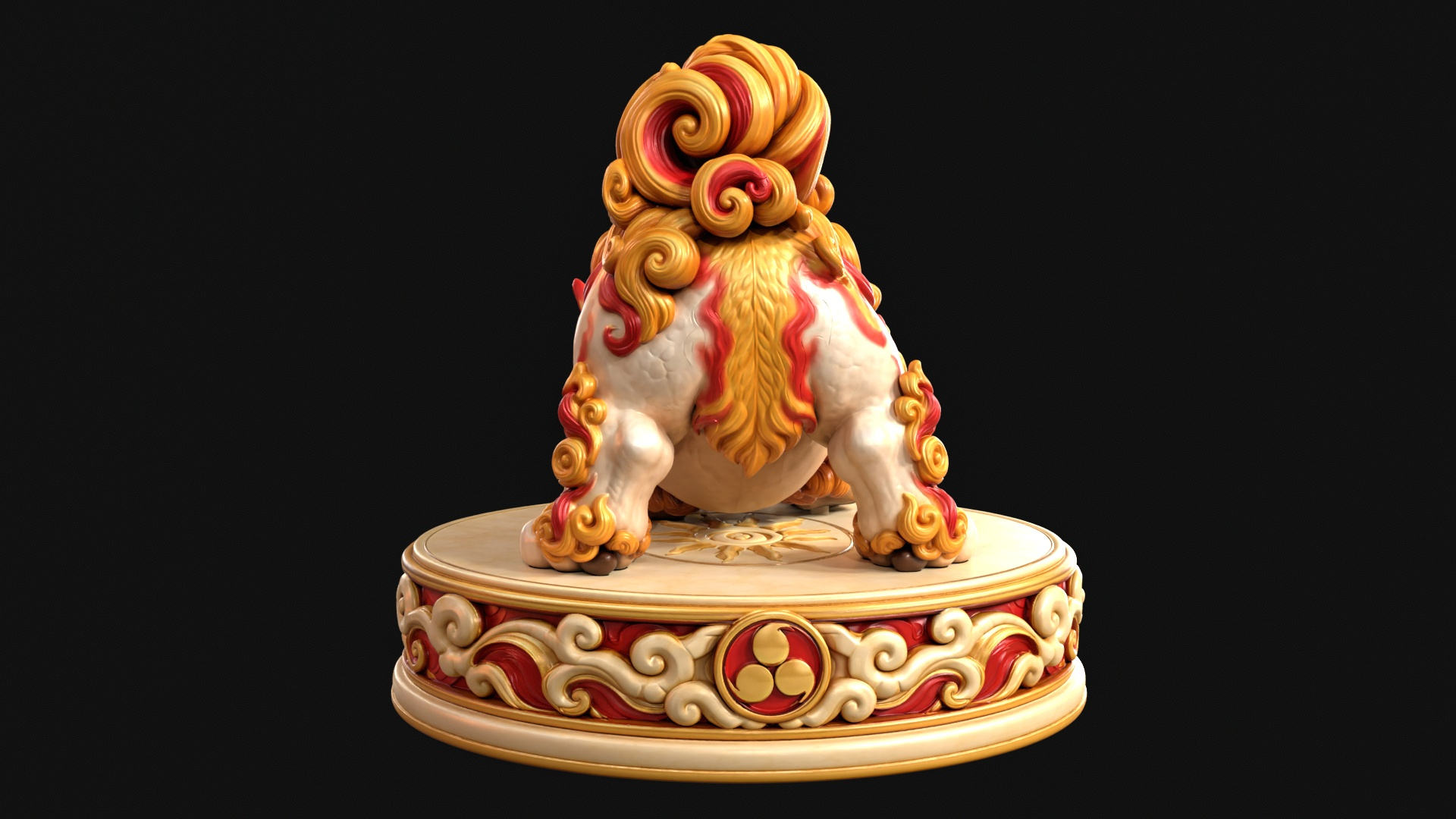 Playful Shisa Guardian Lion 3D Print Ready Figurine 3D Model