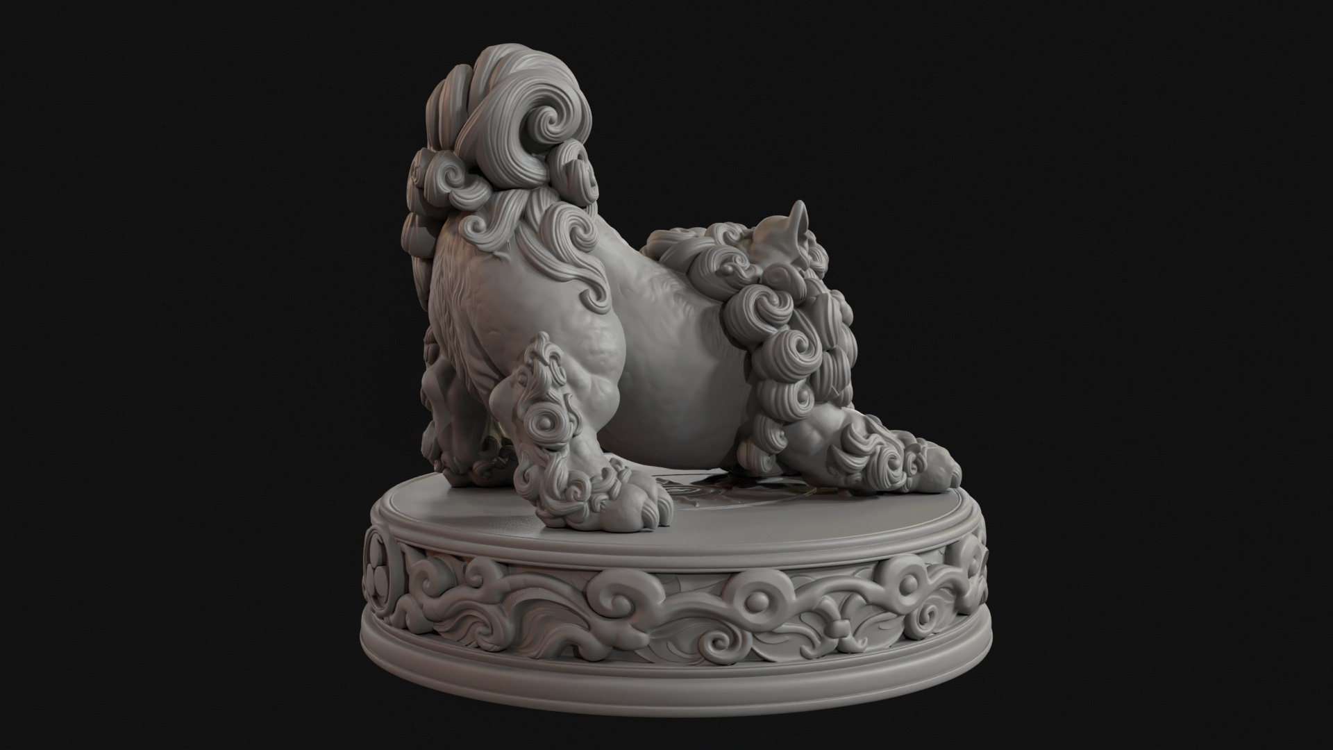 Playful Shisa Guardian Lion 3D Print Ready Figurine 3D Model