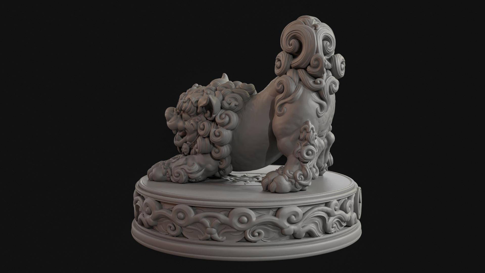 Playful Shisa Guardian Lion 3D Print Ready Figurine 3D Model