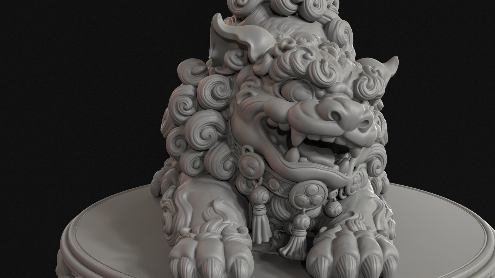 Playful Shisa Guardian Lion 3D Print Ready Figurine 3D Model