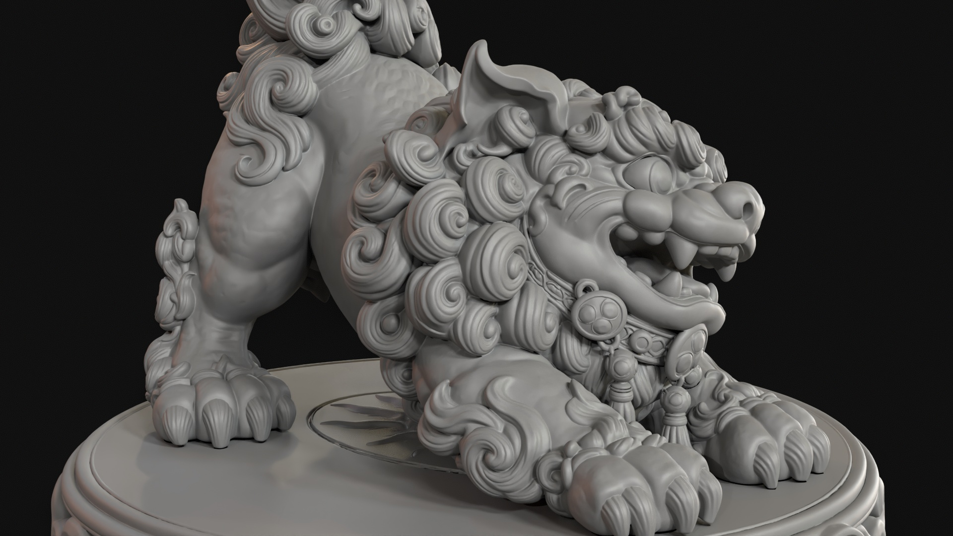 Playful Shisa Guardian Lion 3D Print Ready Figurine 3D Model