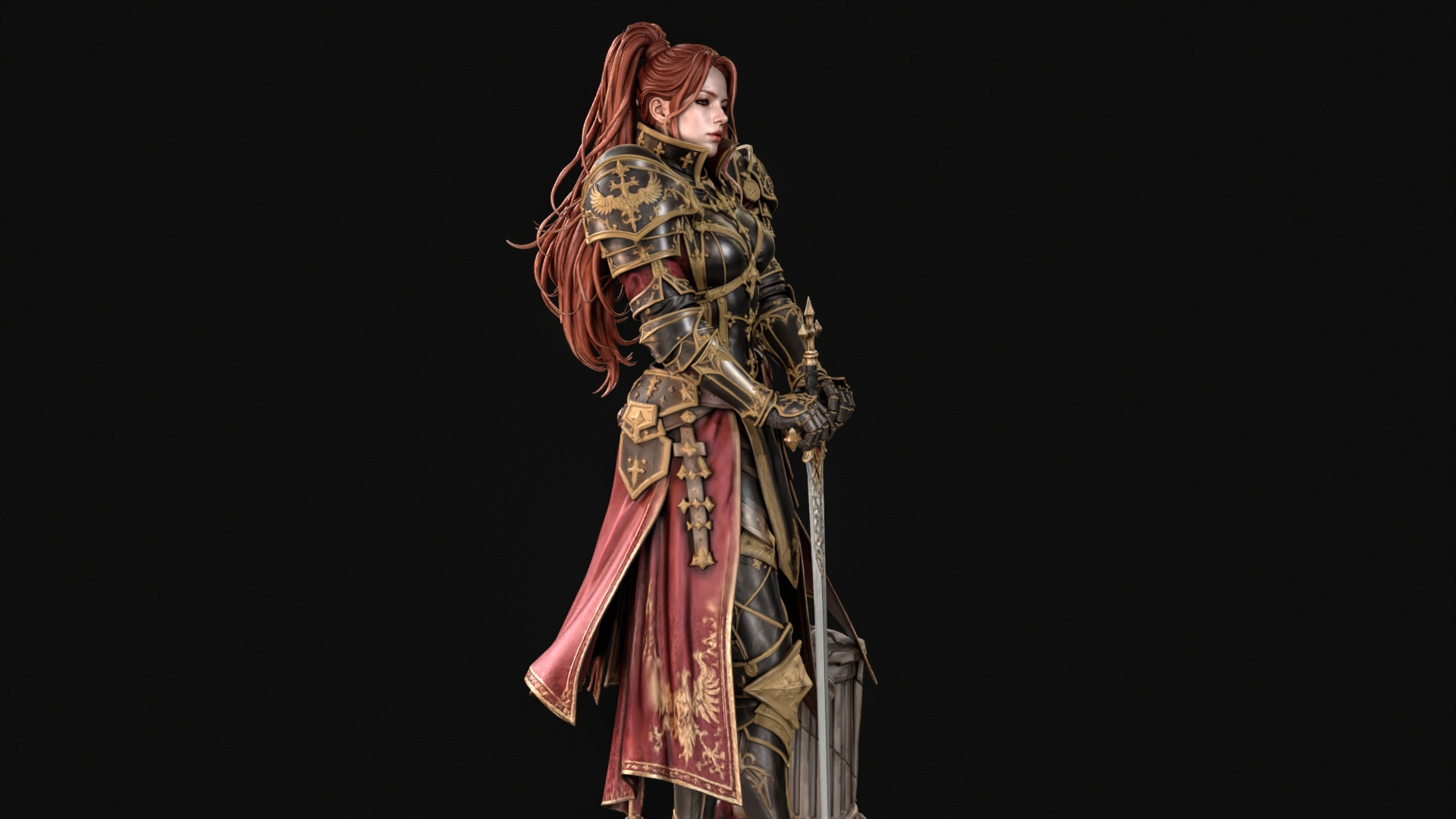 Samurai Woman 3D Print Ready Figurine 3D Model