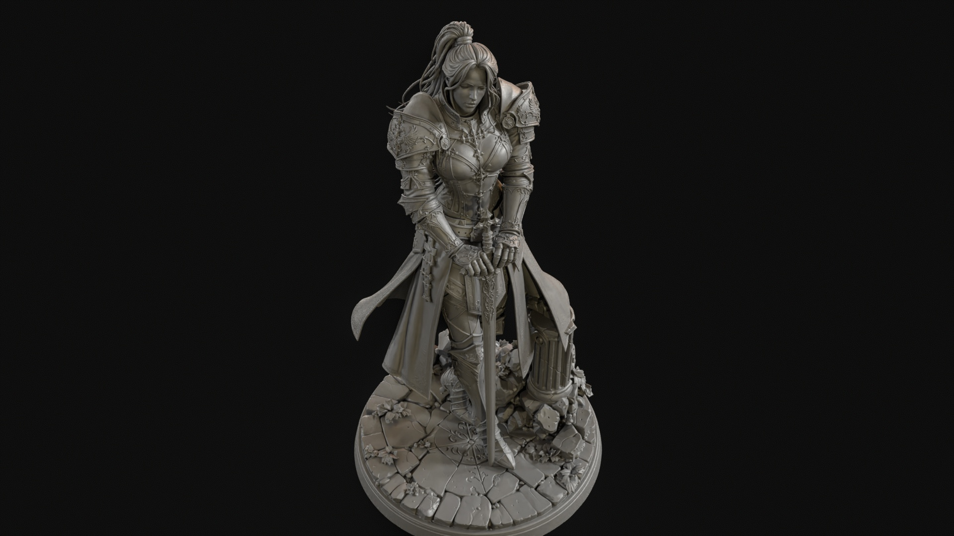 Samurai Woman 3D Print Ready Figurine 3D Model