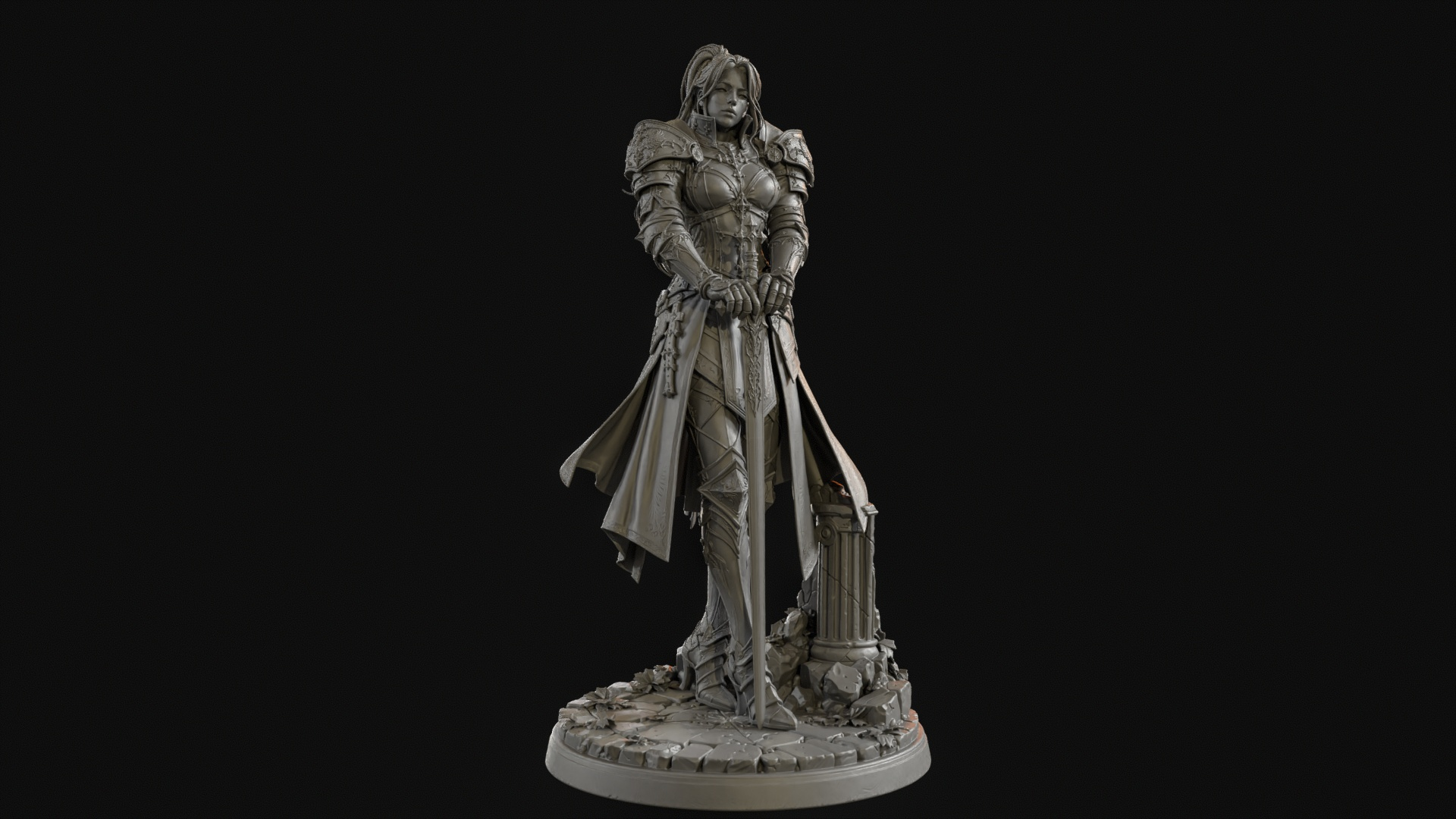 Samurai Woman 3D Print Ready Figurine 3D Model