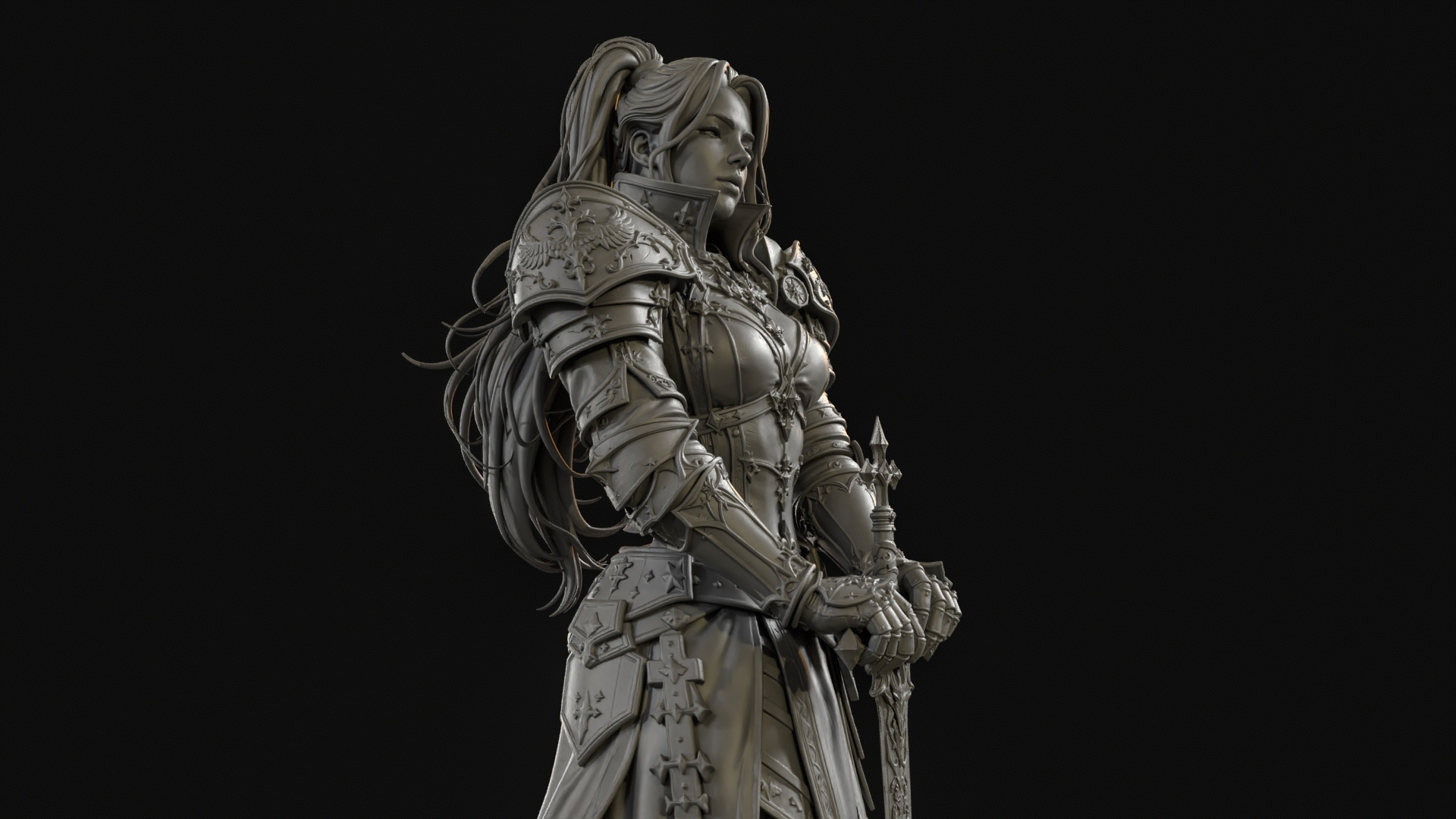 Samurai Woman 3D Print Ready Figurine 3D Model