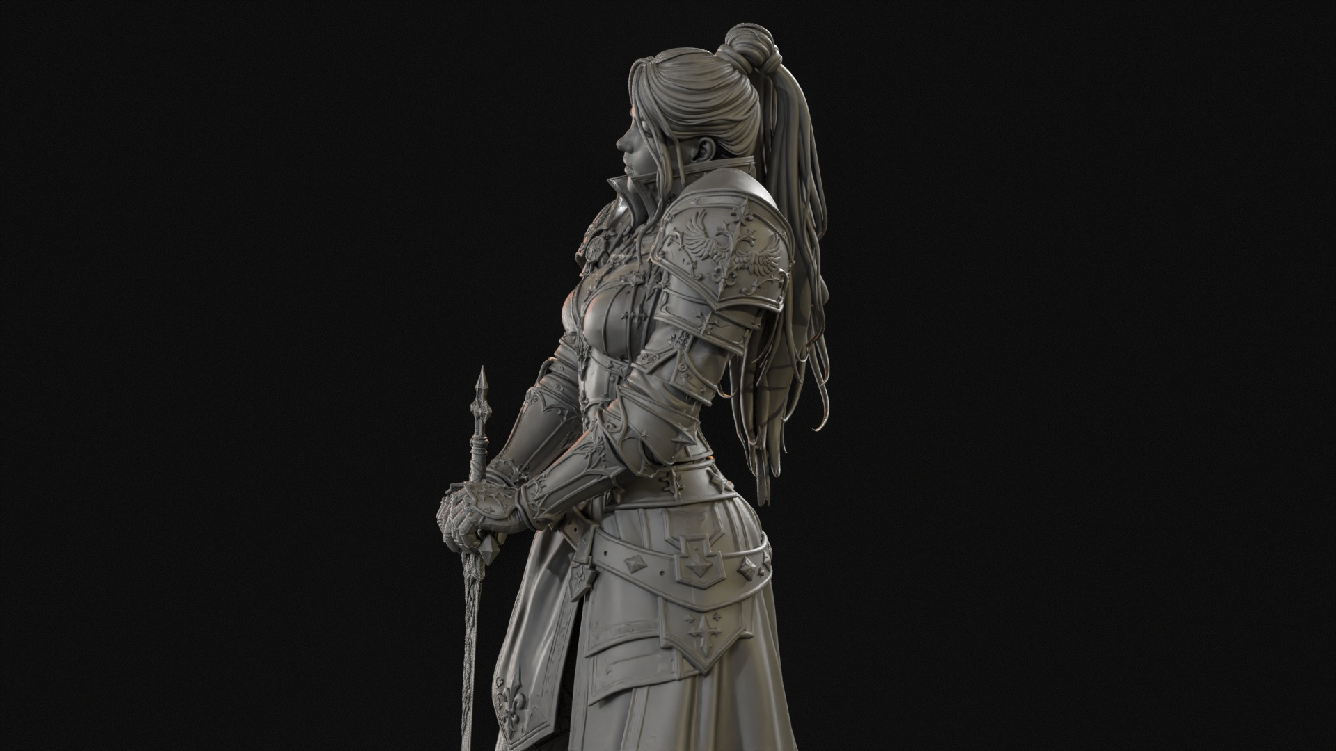 Samurai Woman 3D Print Ready Figurine 3D Model