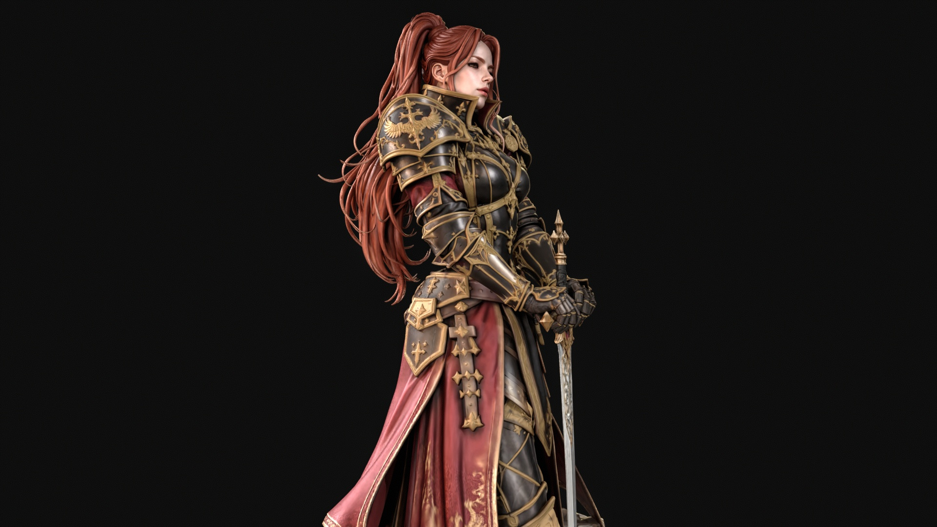 Samurai Woman 3D Print Ready Figurine 3D Model