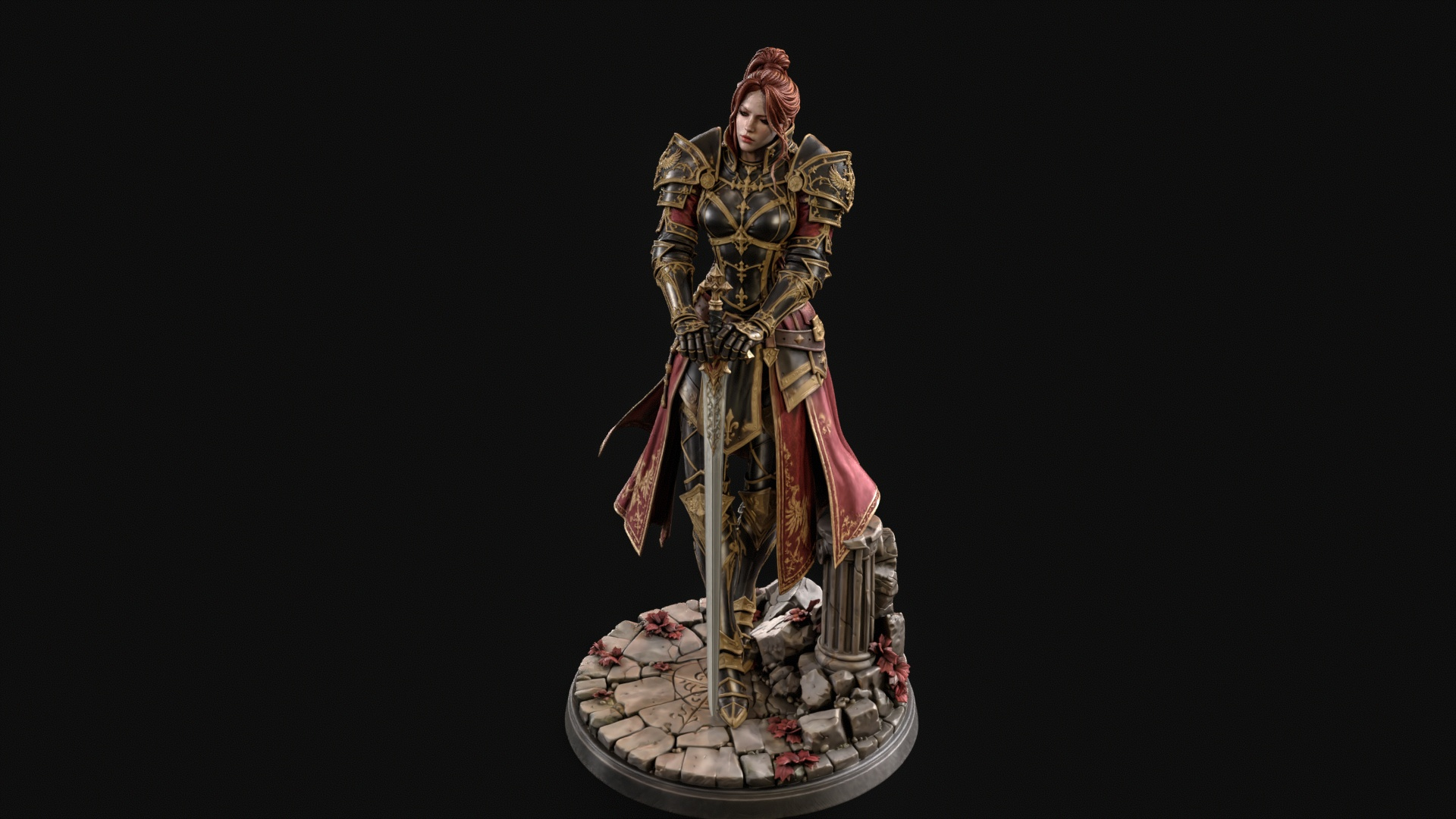 Samurai Woman 3D Print Ready Figurine 3D Model