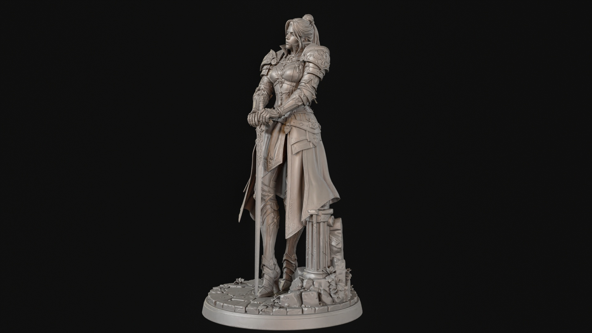 Samurai Woman 3D Print Ready Figurine 3D Model