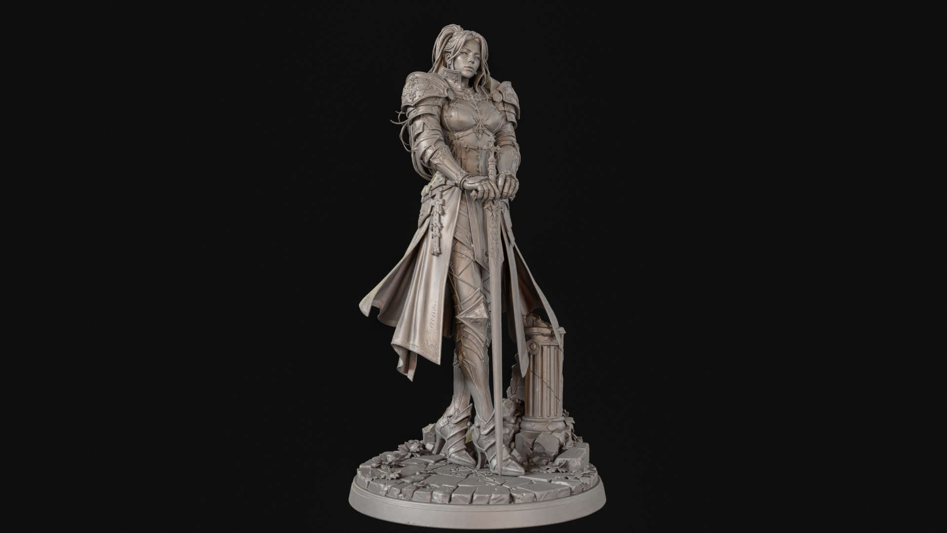 Samurai Woman 3D Print Ready Figurine 3D Model