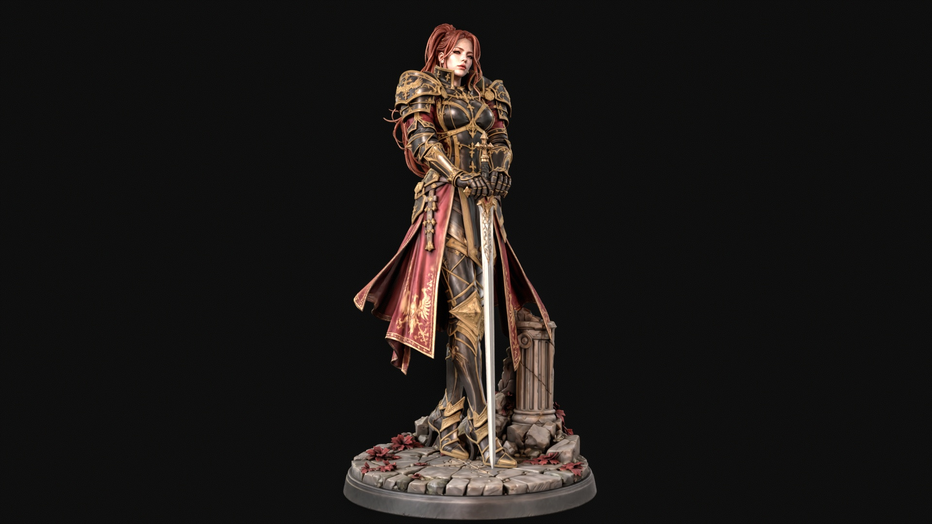 Samurai Woman 3D Print Ready Figurine 3D Model