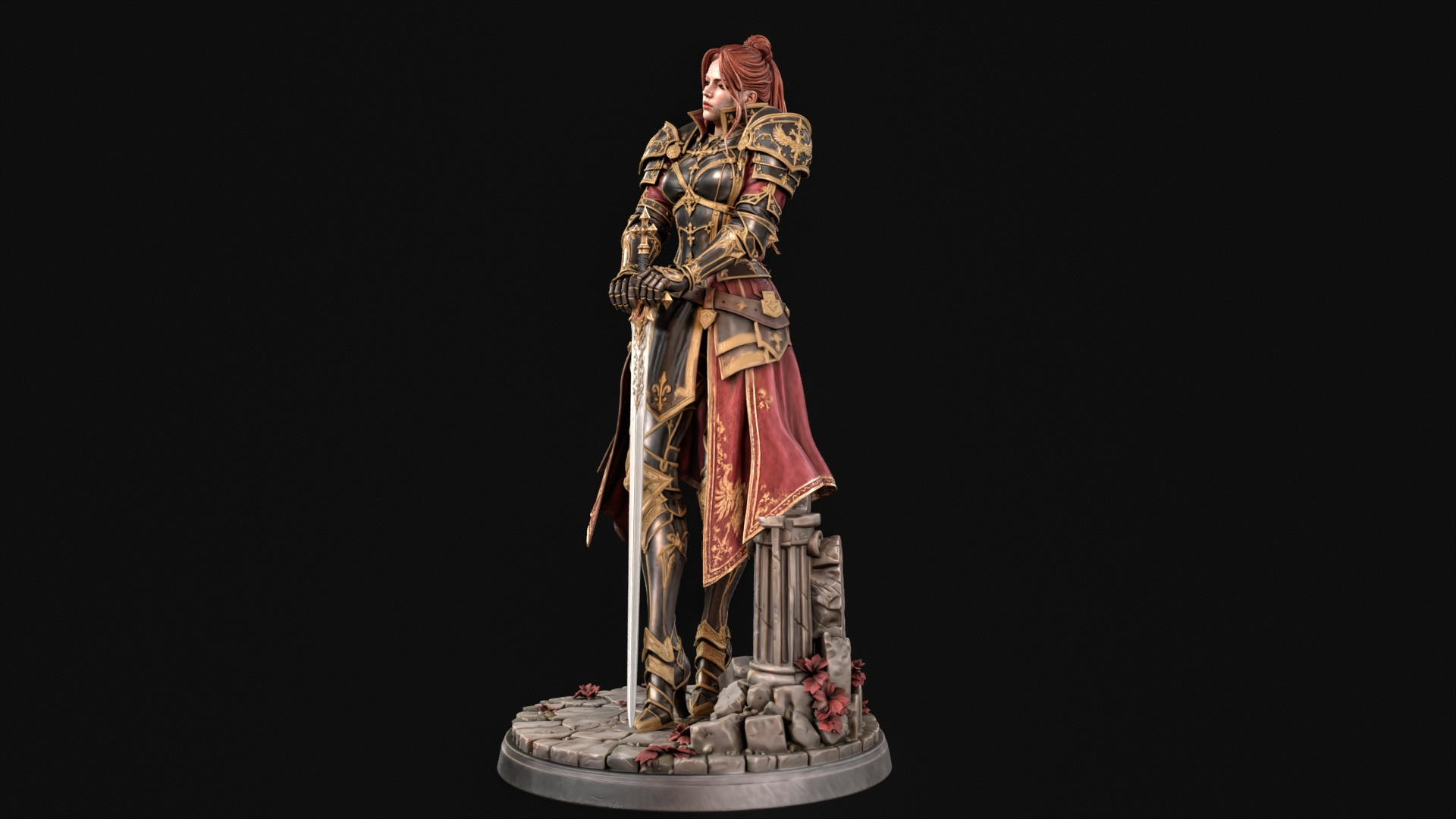 Samurai Woman 3D Print Ready Figurine 3D Model