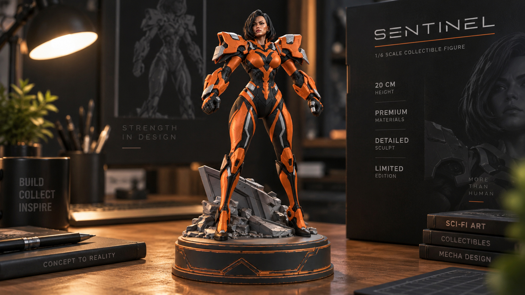 Sci-Fi Armor Woman 3D Print Ready Figurine 3D Model