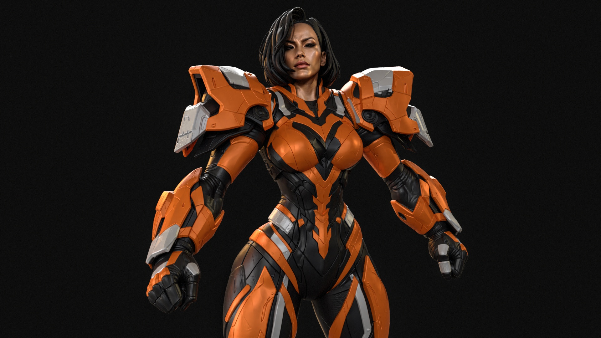 Sci-Fi Armor Woman 3D Print Ready Figurine 3D Model