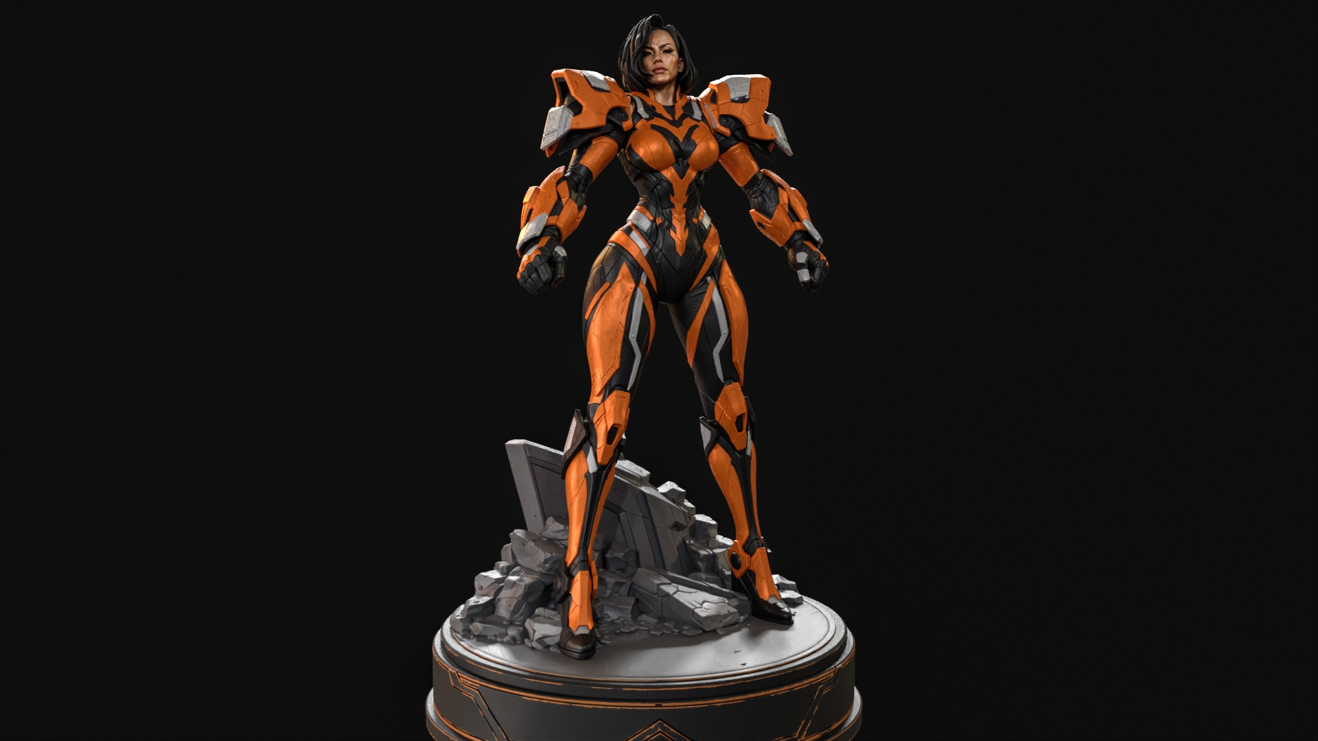Sci-Fi Armor Woman 3D Print Ready Figurine 3D Model
