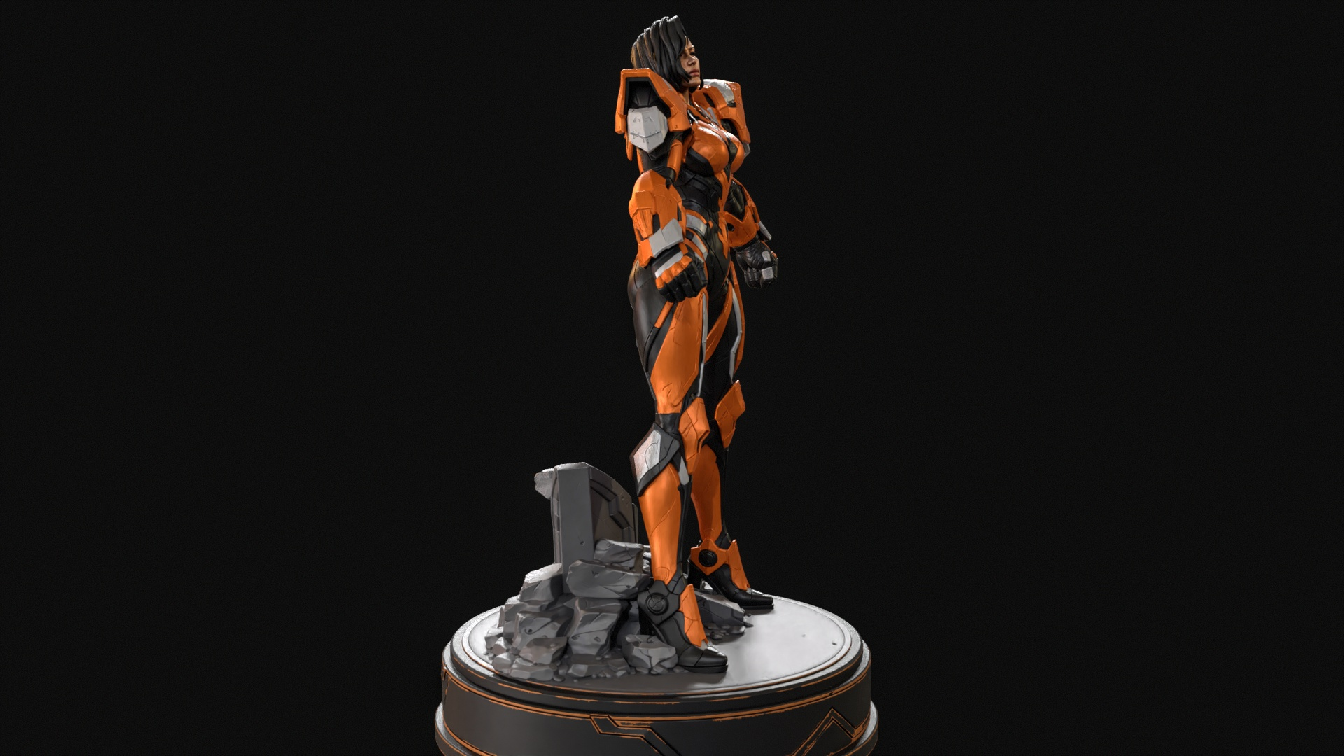 Sci-Fi Armor Woman 3D Print Ready Figurine 3D Model