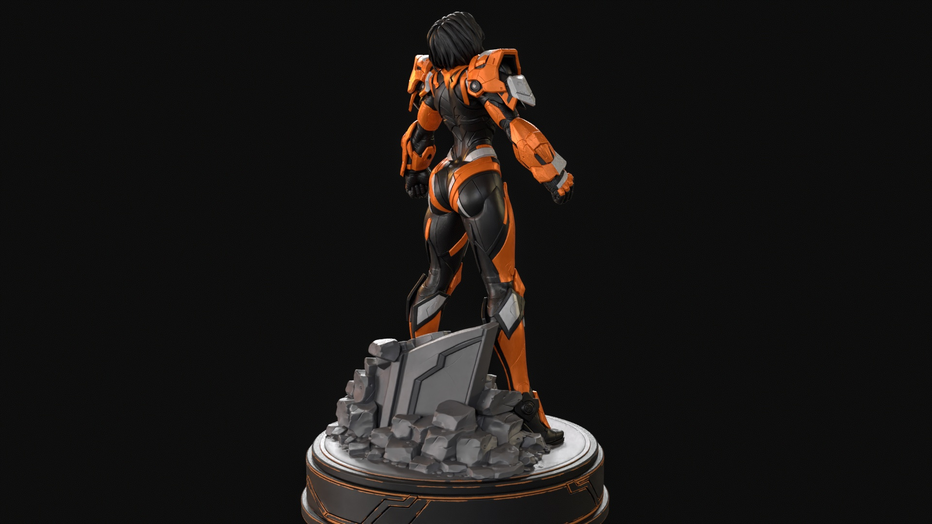 Sci-Fi Armor Woman 3D Print Ready Figurine 3D Model
