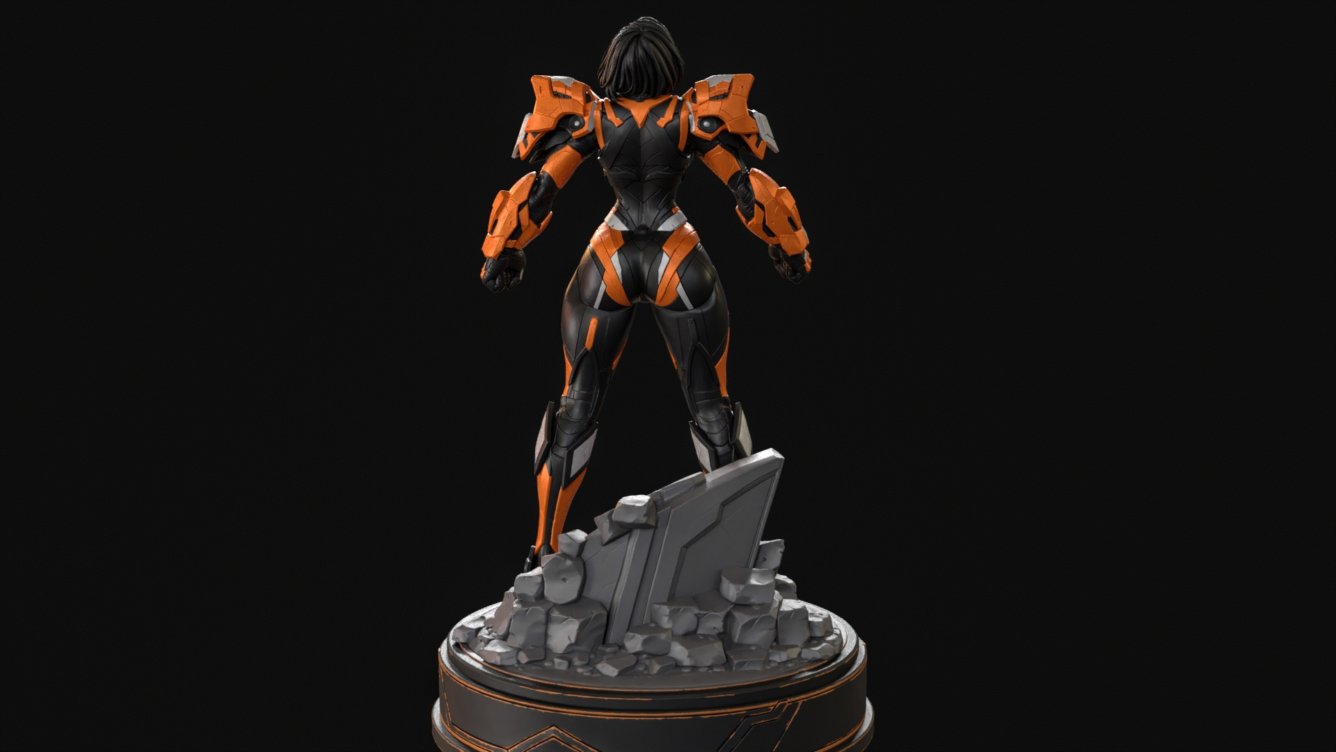Sci-Fi Armor Woman 3D Print Ready Figurine 3D Model