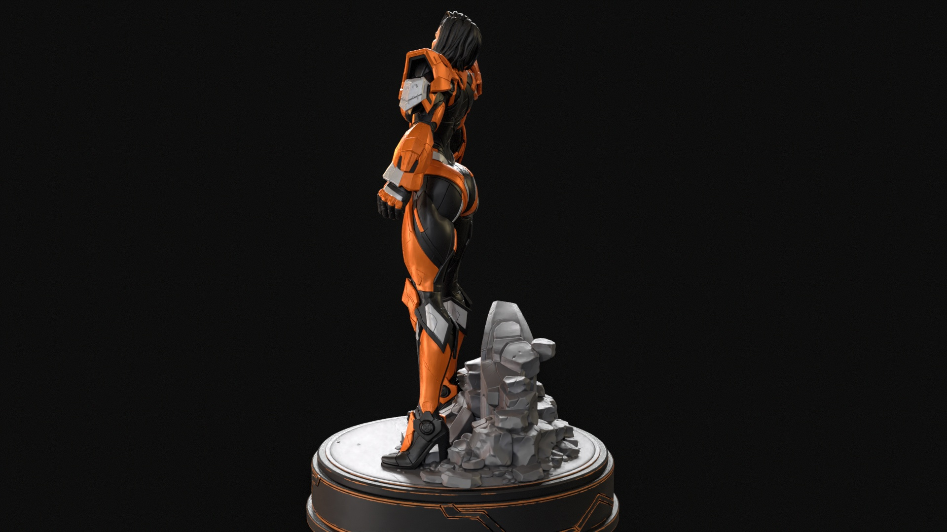 Sci-Fi Armor Woman 3D Print Ready Figurine 3D Model