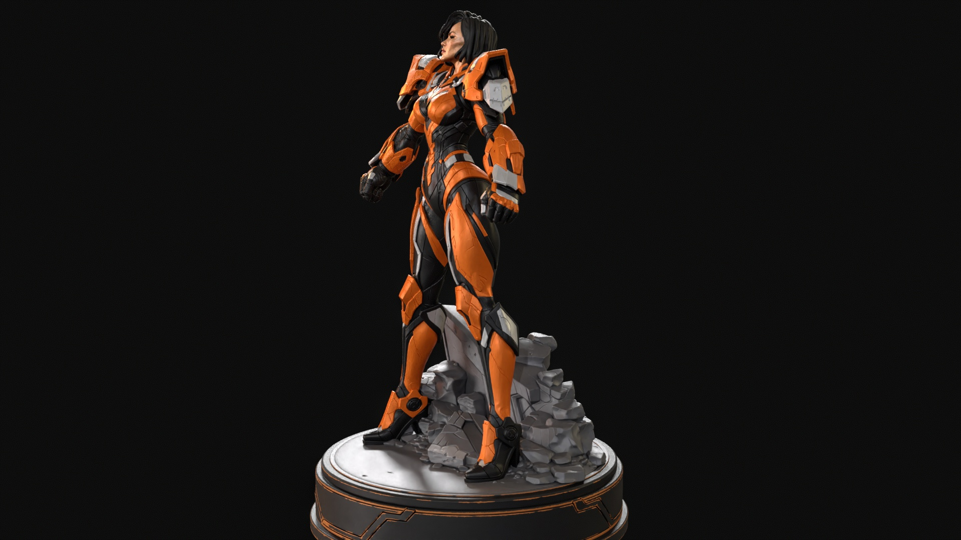 Sci-Fi Armor Woman 3D Print Ready Figurine 3D Model